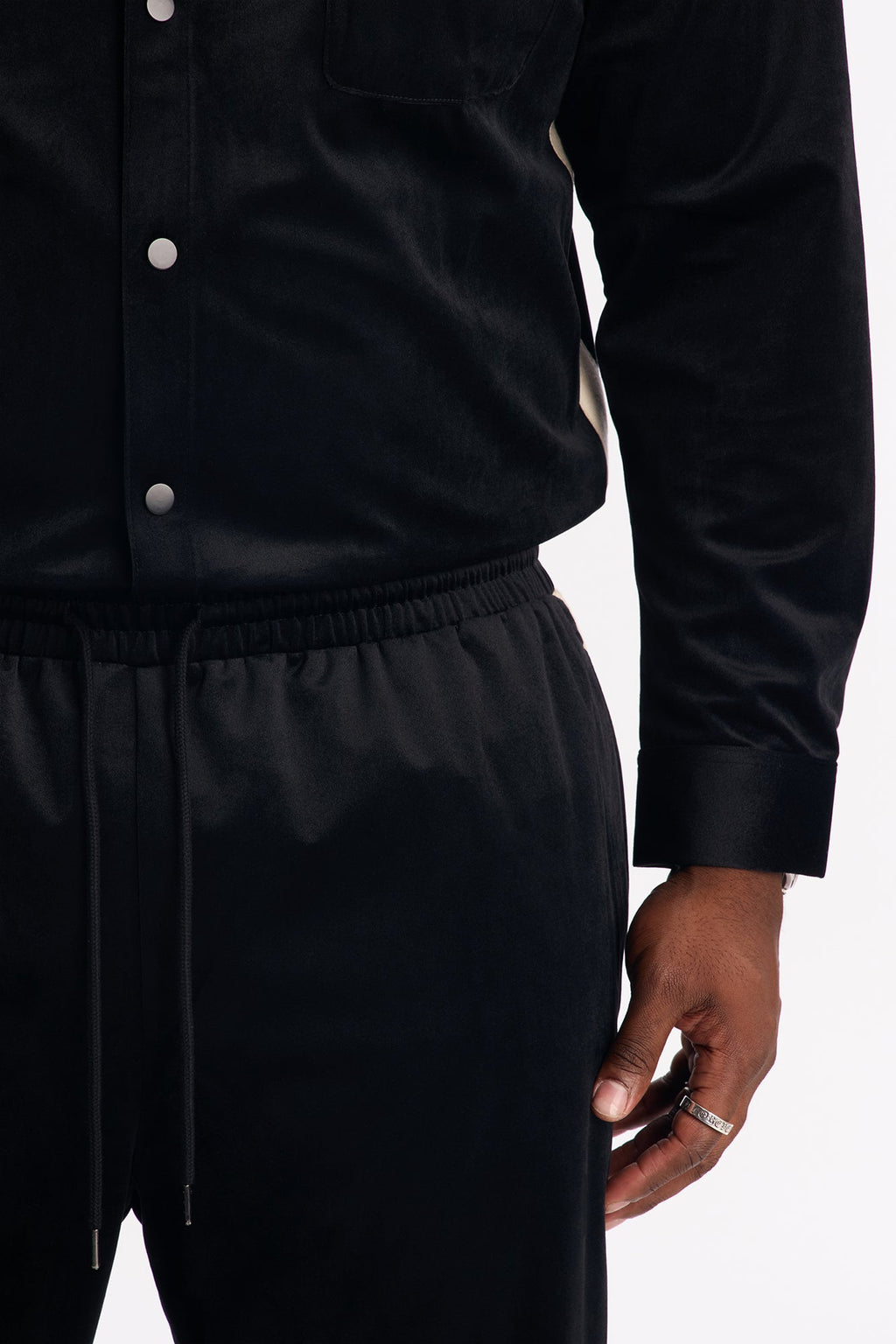 Straight Crescent Track Pant - Black