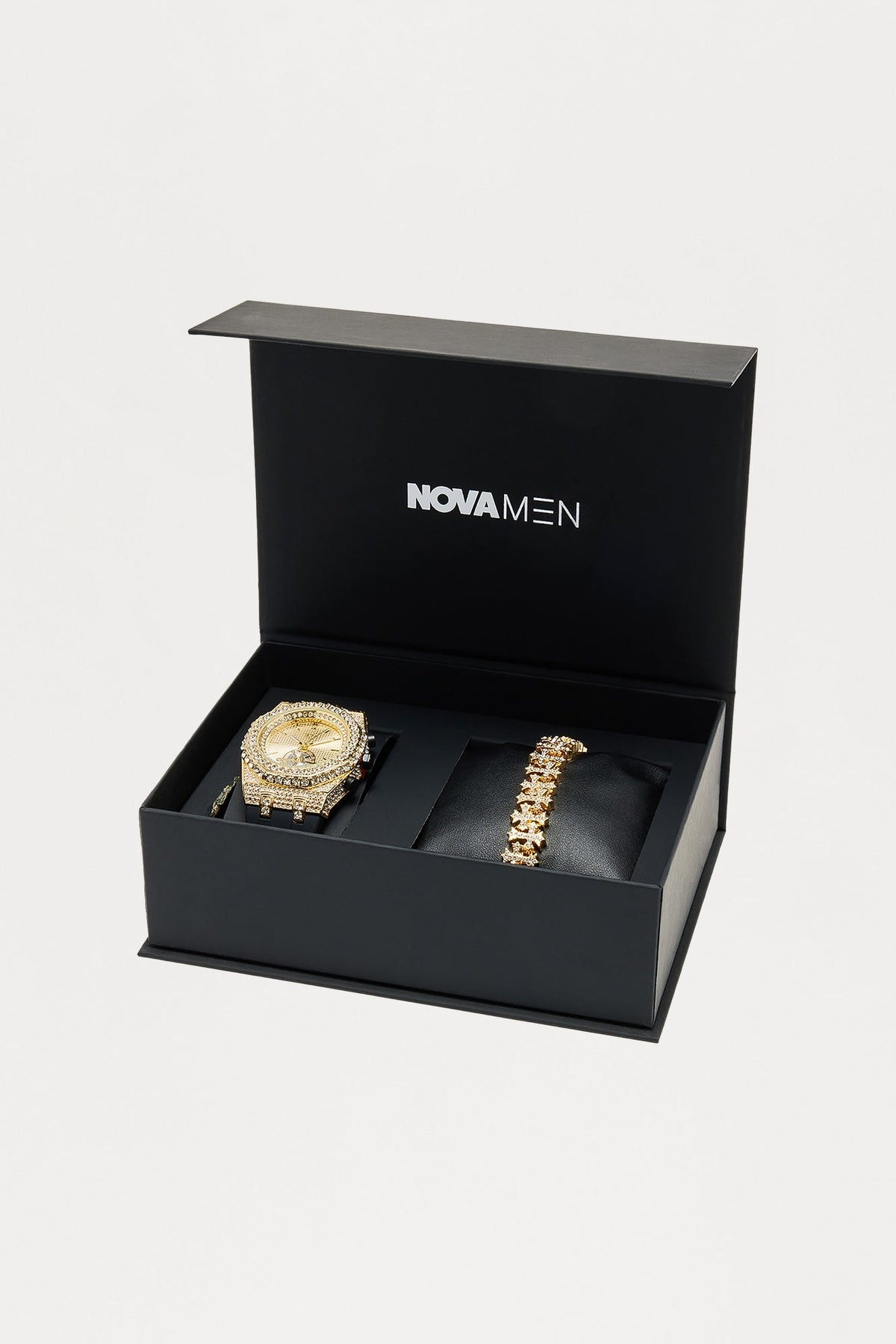 Iced 2 Piece Boxed Jewelry Set - Gold