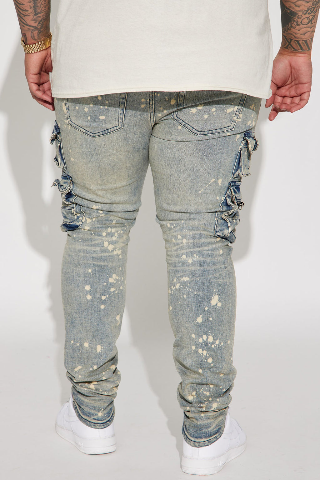 Loaded Stacked Skinny Cargo Jeans - Medium Wash