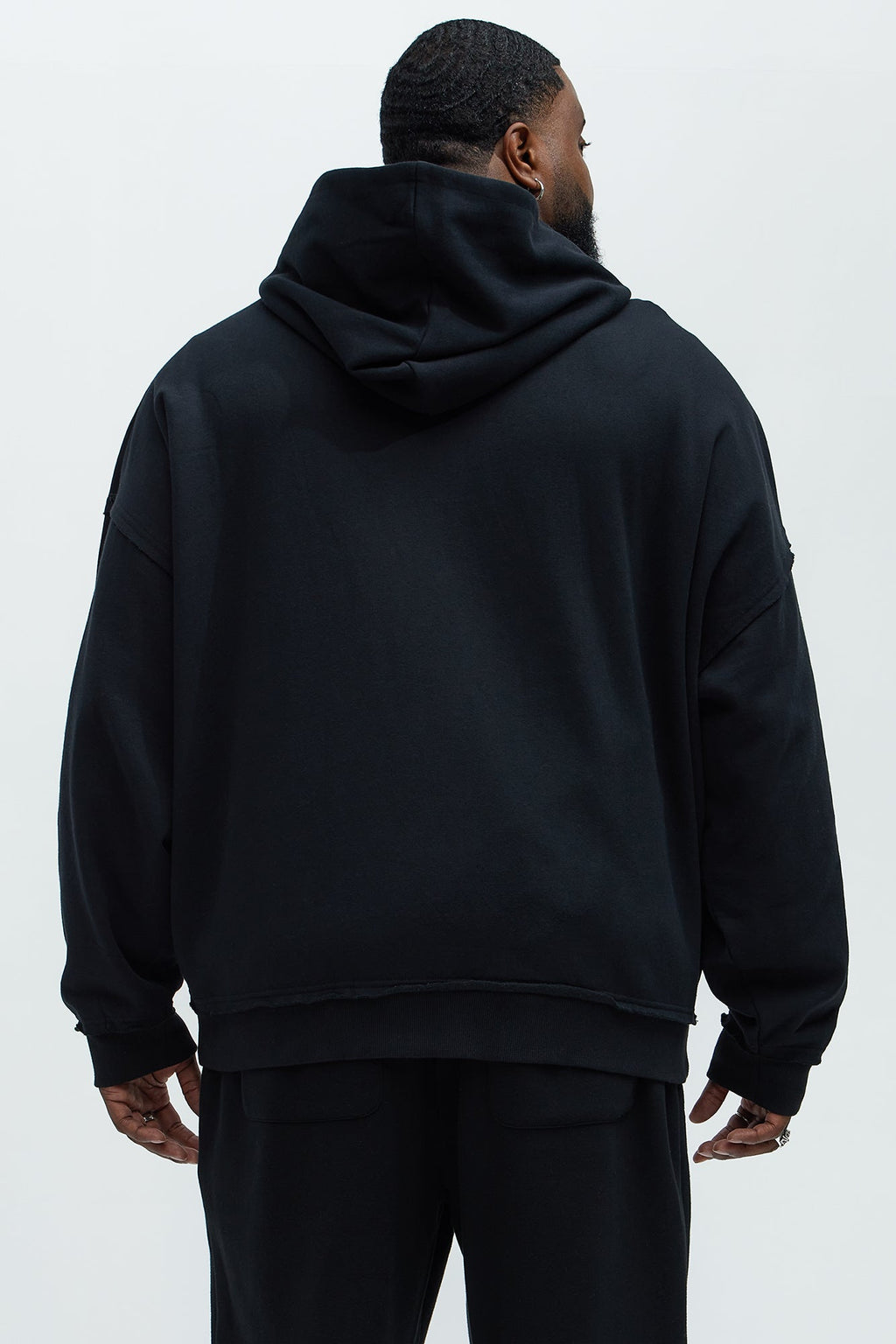 Tyson Bling Oversized Zip Hoodie - Black