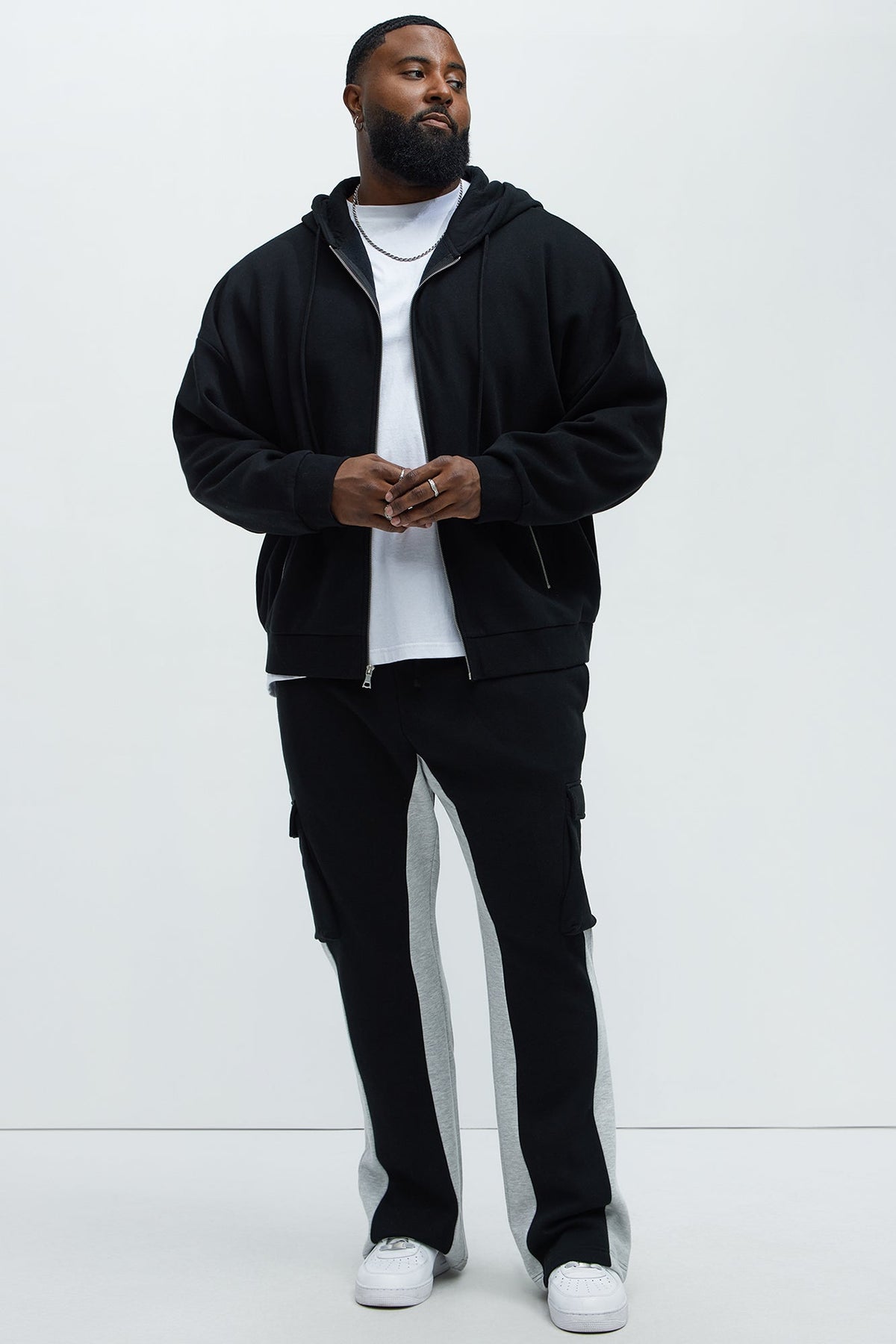 Tyson Flared Cargo Sweatpants - Black
