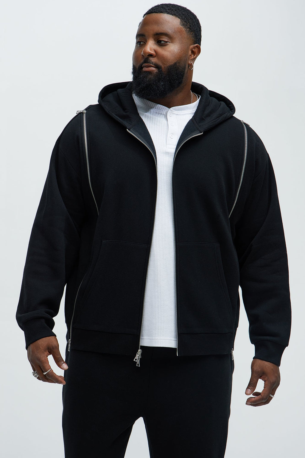 Tyson Stay Away Zip Up Hoodie - Black