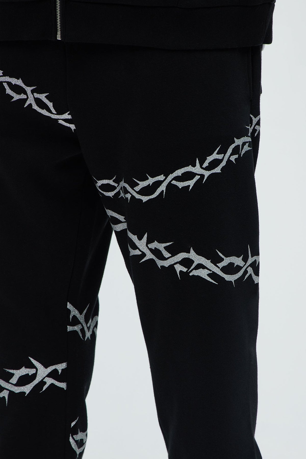 Tyson Barbed Wire Oversized Heavy Jogger - Black