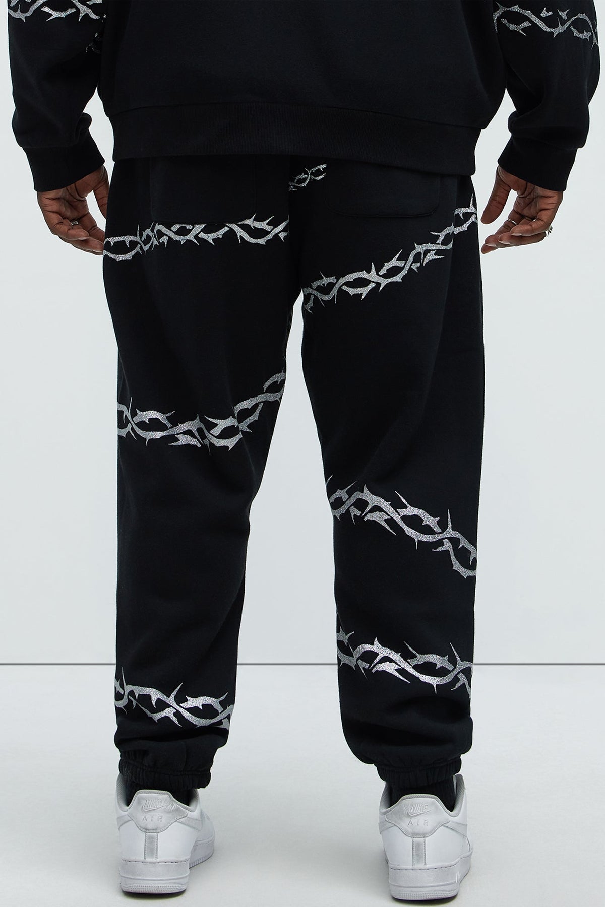 Tyson Barbed Wire Oversized Heavy Jogger - Black