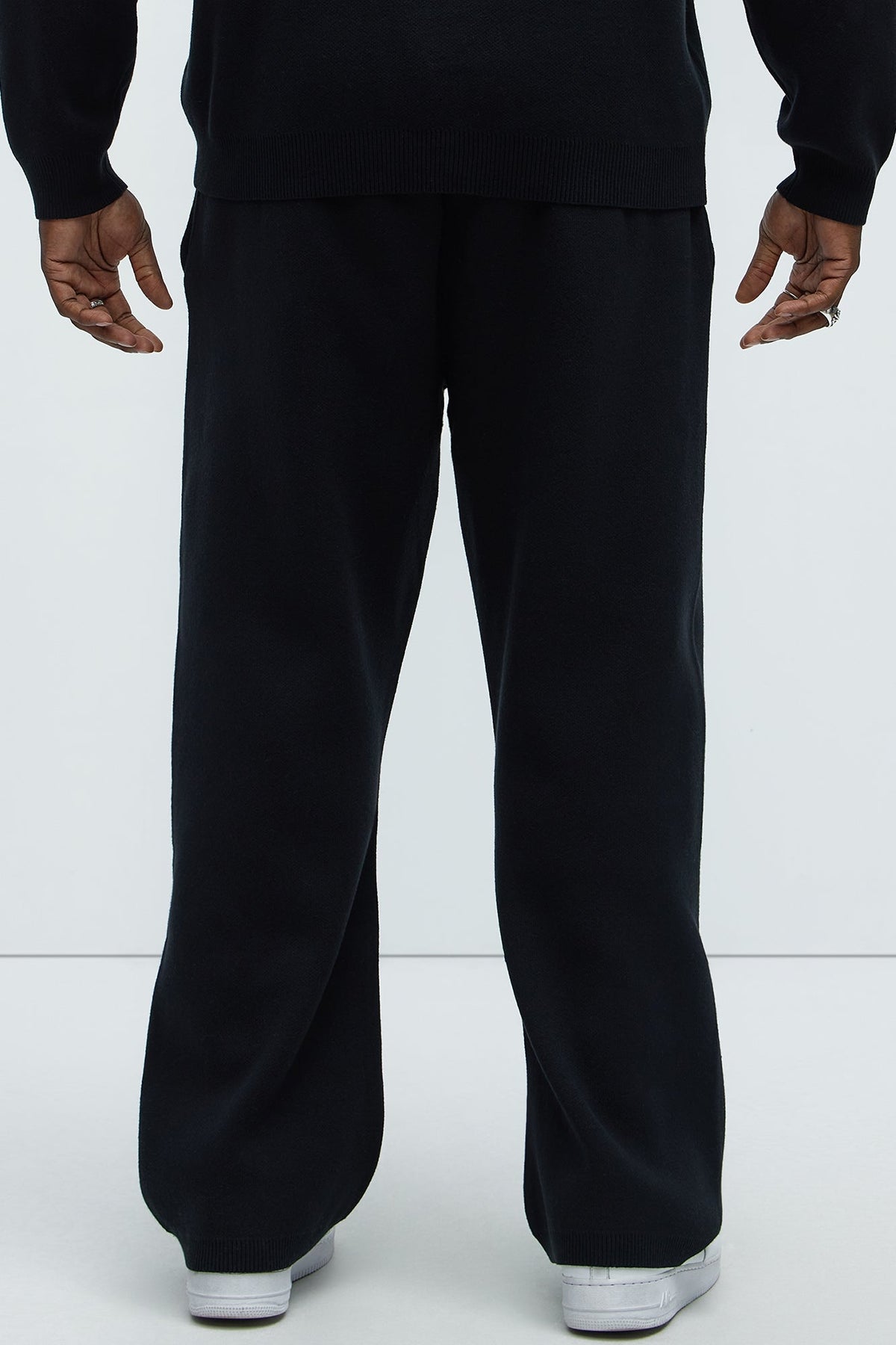 Recline Sweater Knit Sweatpants - Black
