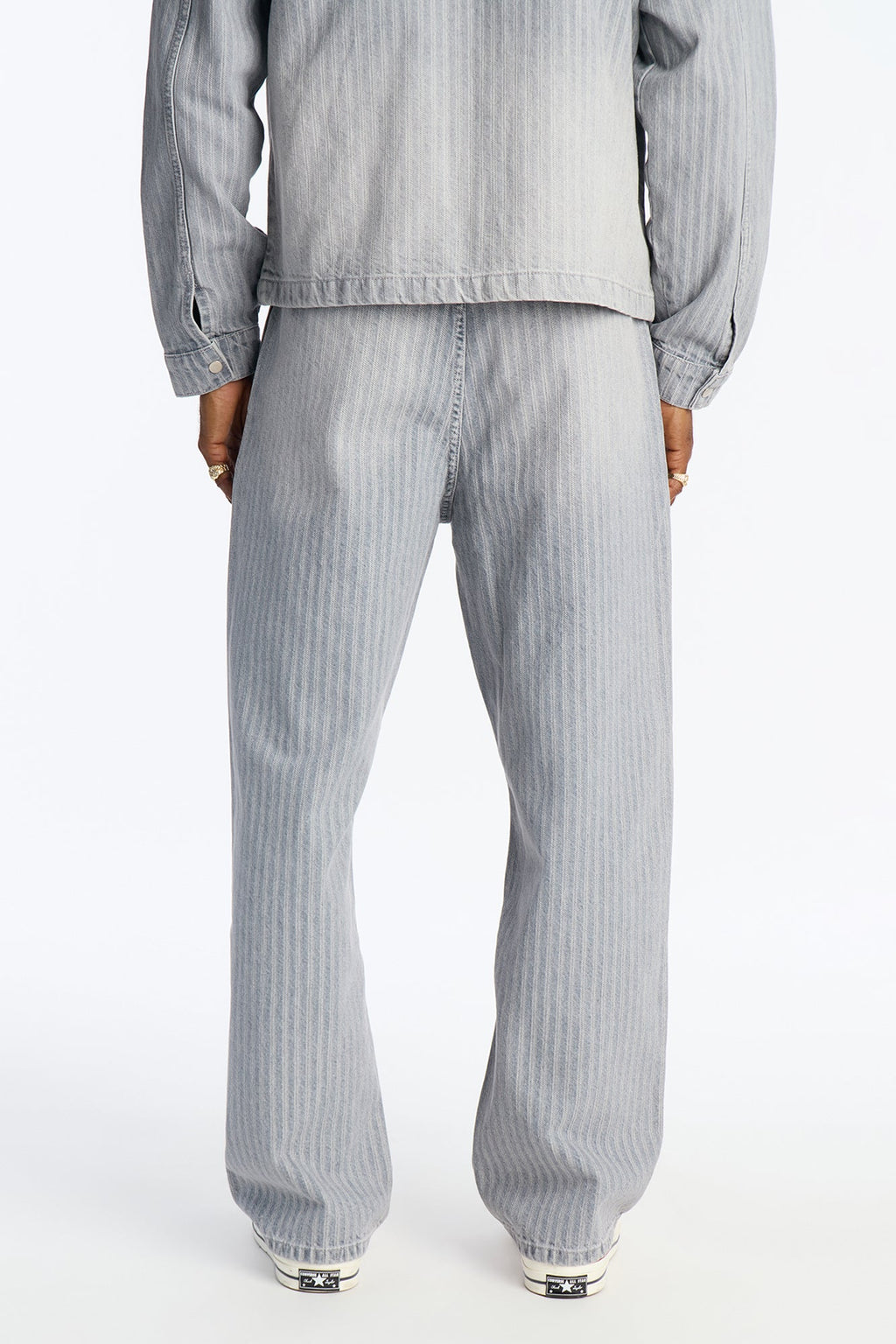 Baggy Subtle Stripe Jean - Grey