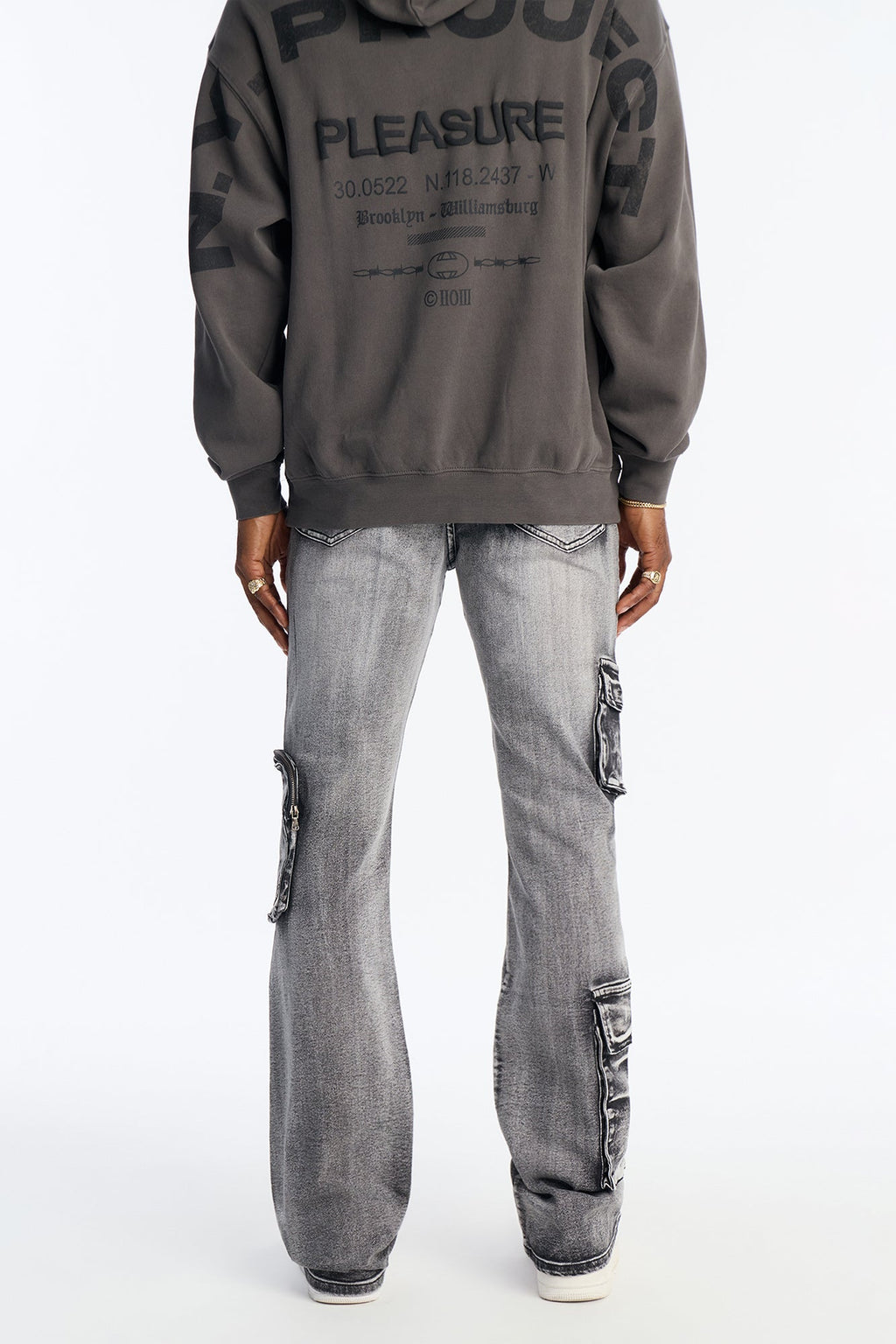 Stacked Skinny Flare Out And About Cargo Jean - Black Wash