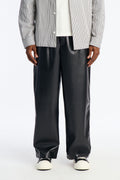 Wide Leg Faux Leather Apollo Pant - Black
