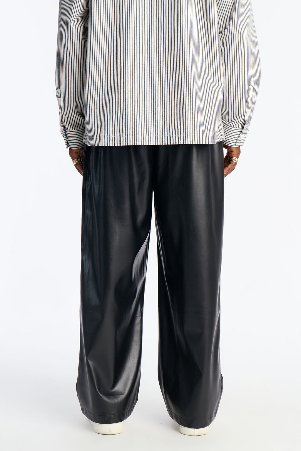 Wide Leg Faux Leather Apollo Pant - Black
