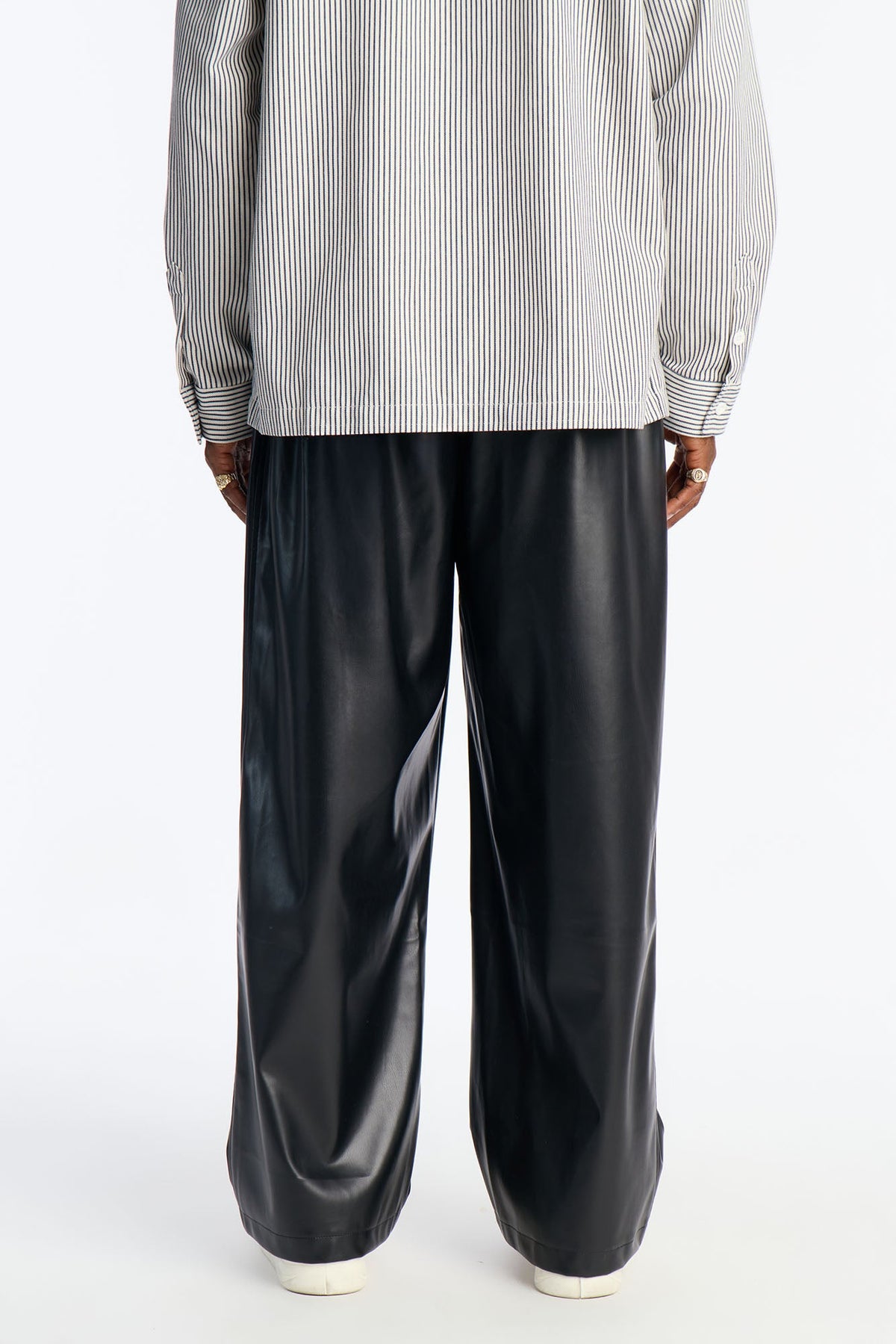 Wide Leg Faux Leather Apollo Pant - Black