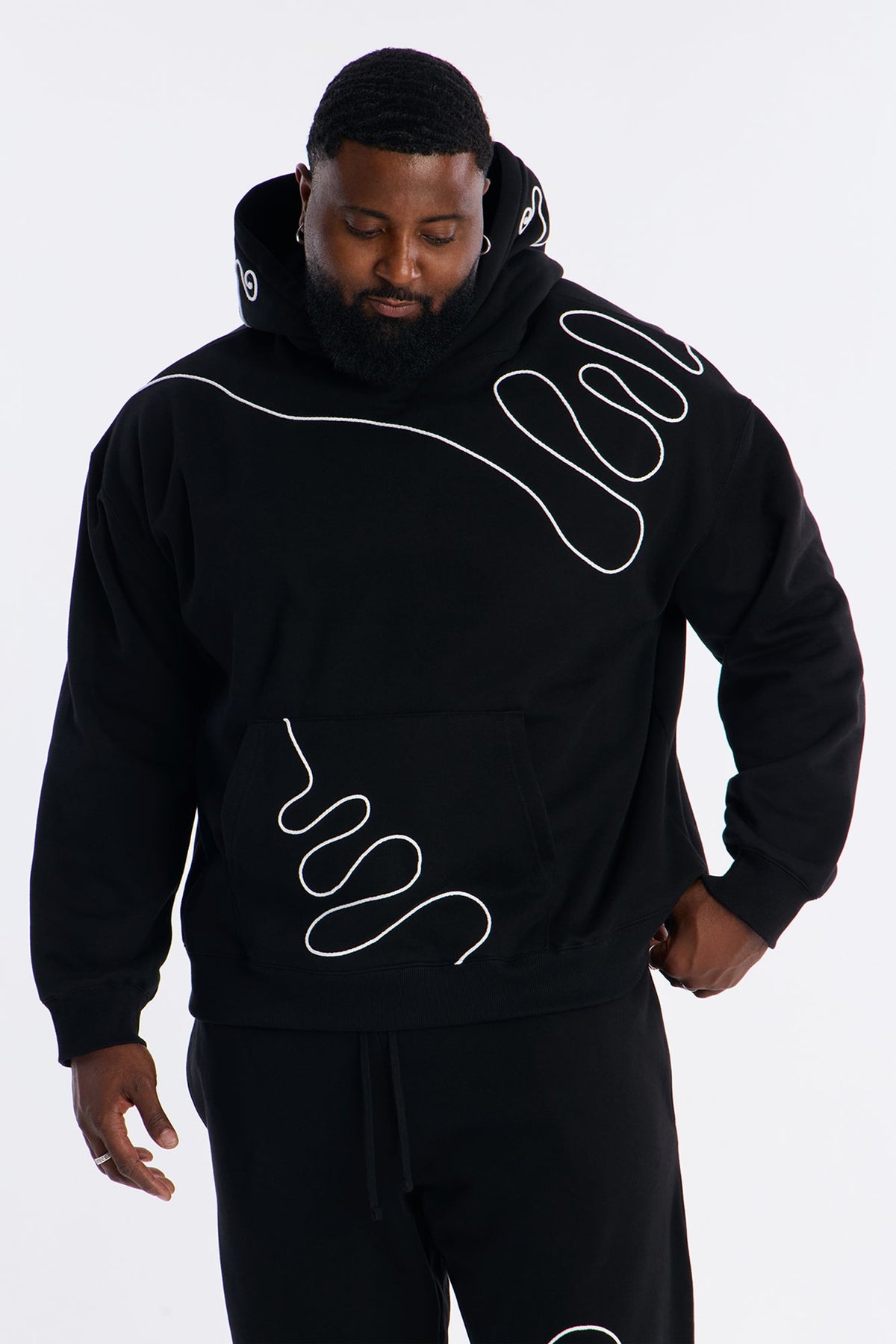 Lasso Embroidery Hoodie - Black