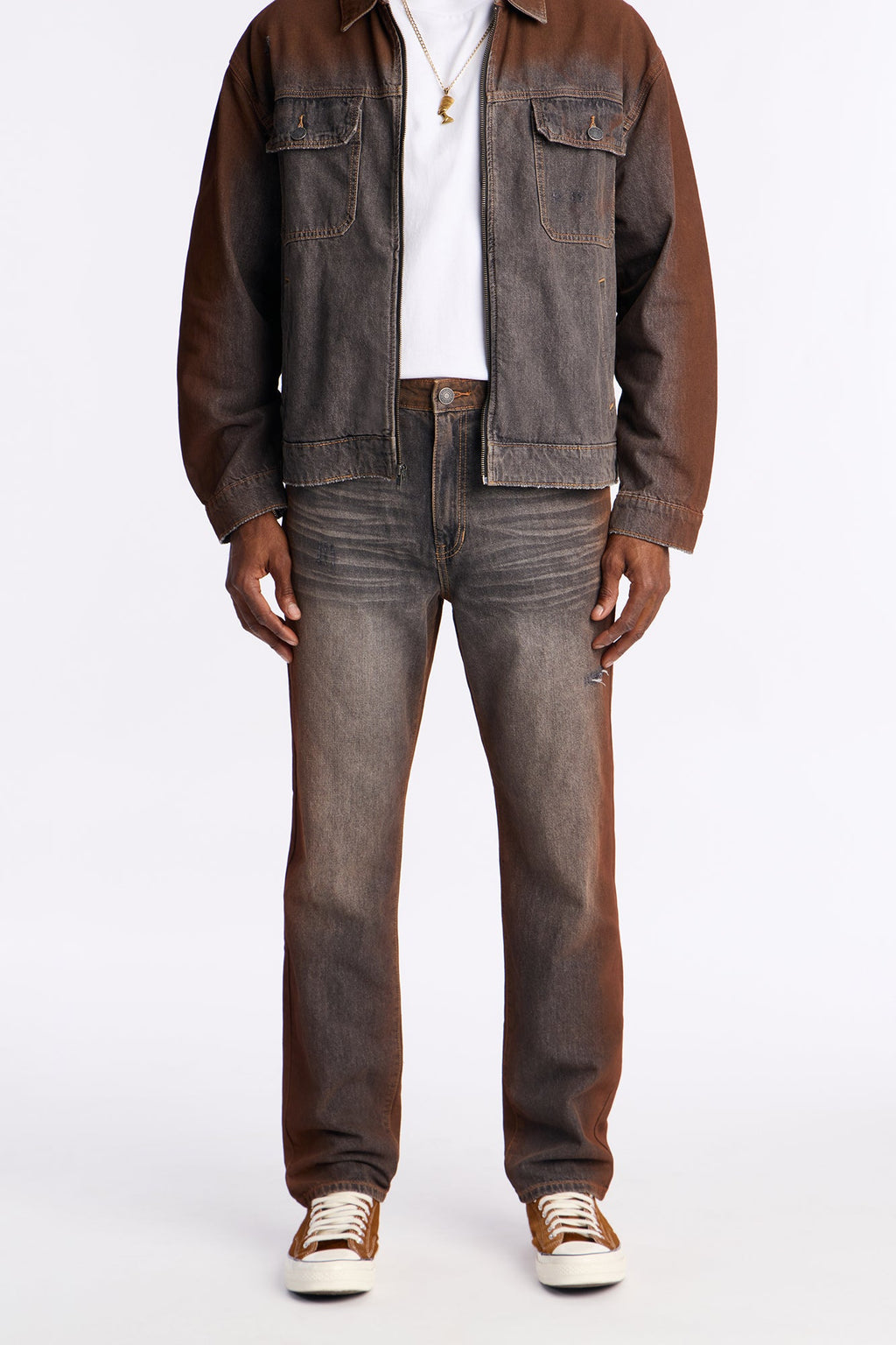 Slim Inferno Ombre Jean - Brown