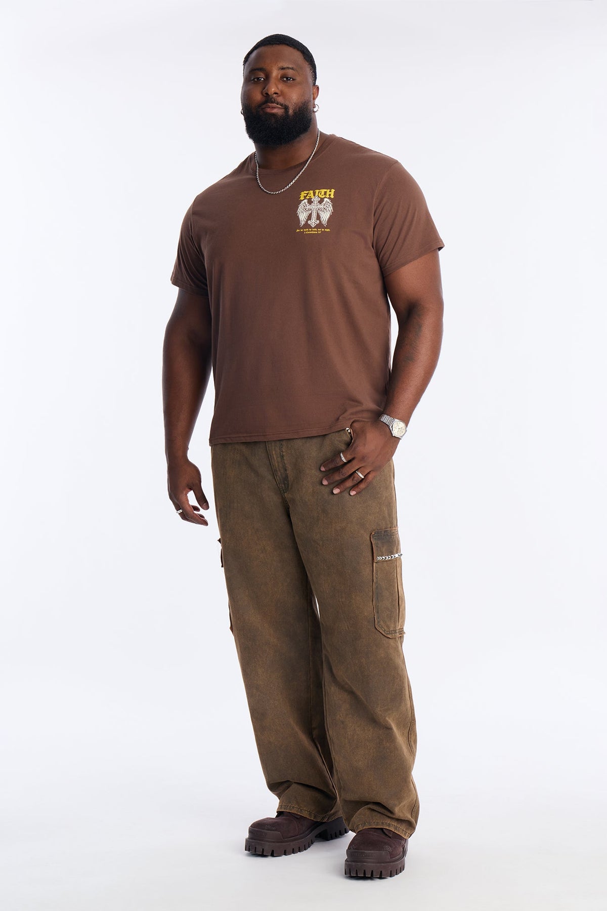 Daily Faith Short Sleeve Tee - Brown