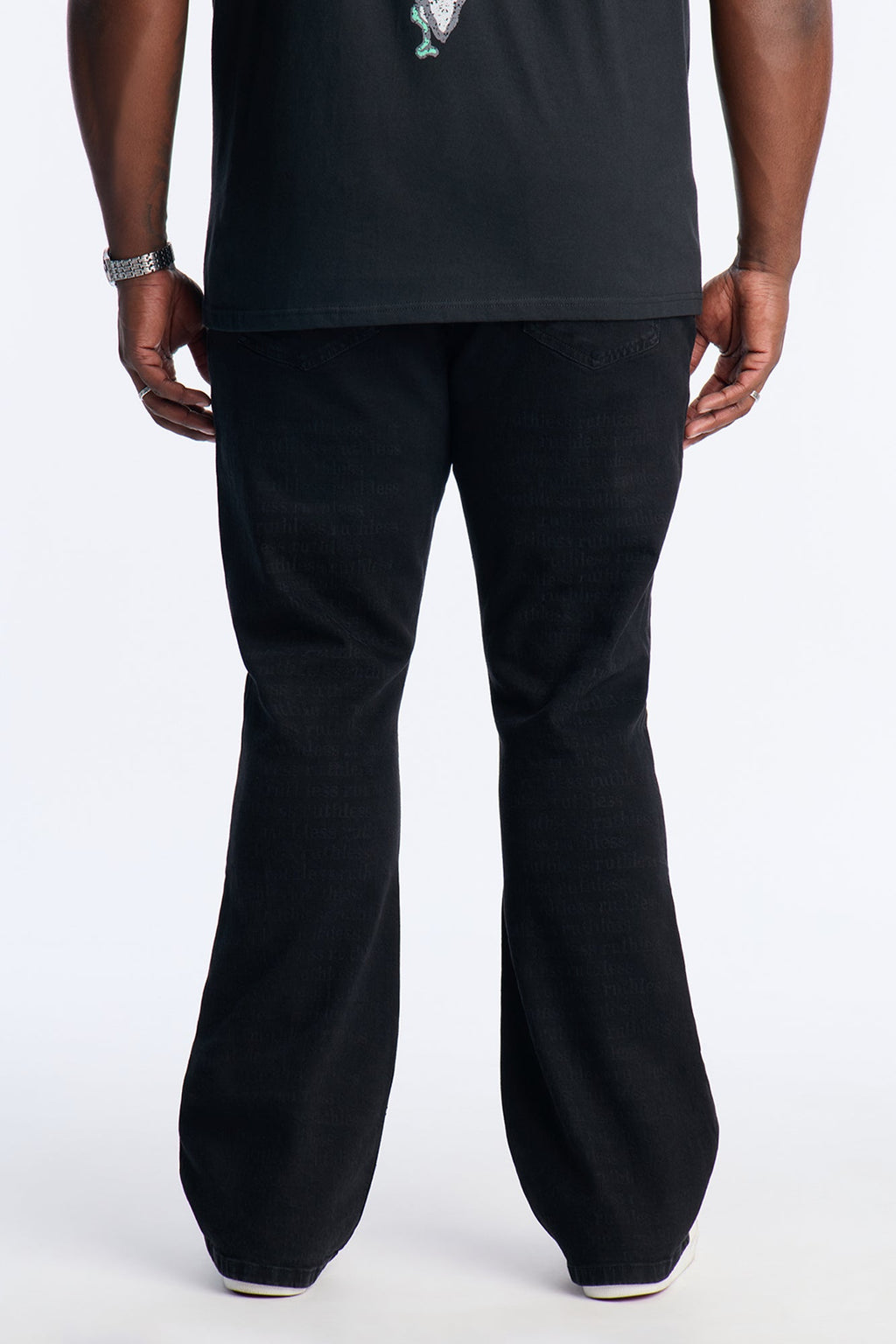 Stacked Skinny Flare Looking Closely Jean - Black