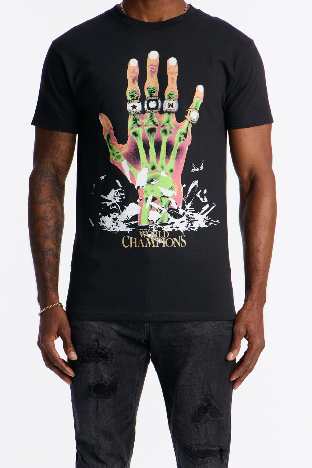 Forever World Champs Short Sleeve Tee - Black Wash