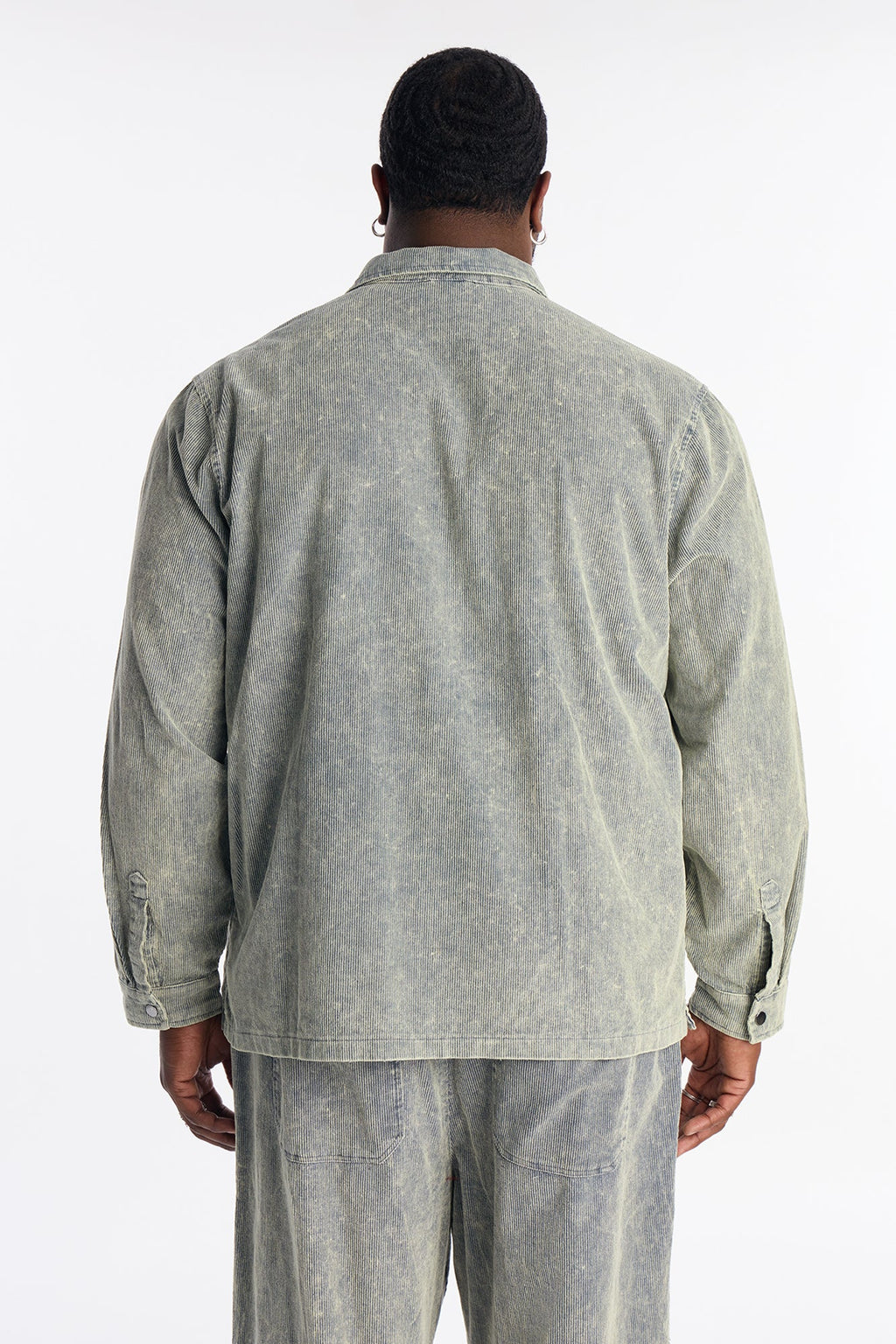 Chi Town Corduroy Button Up Shirt - Blue Wash