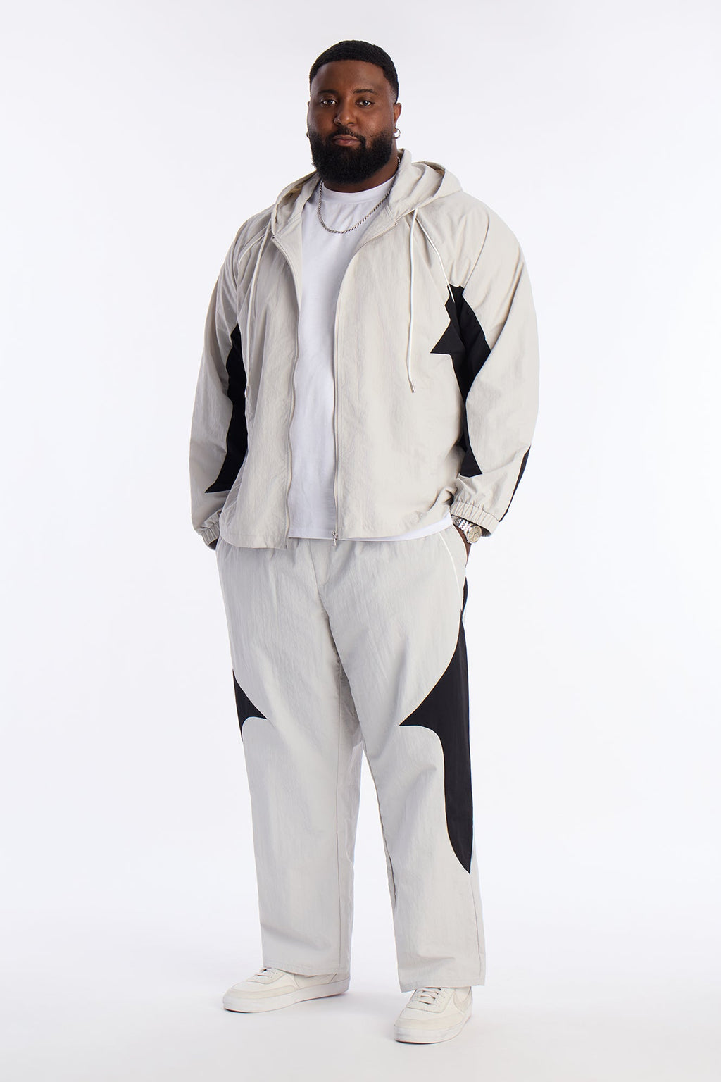 Straight Aura Coded Track Pant - Silver