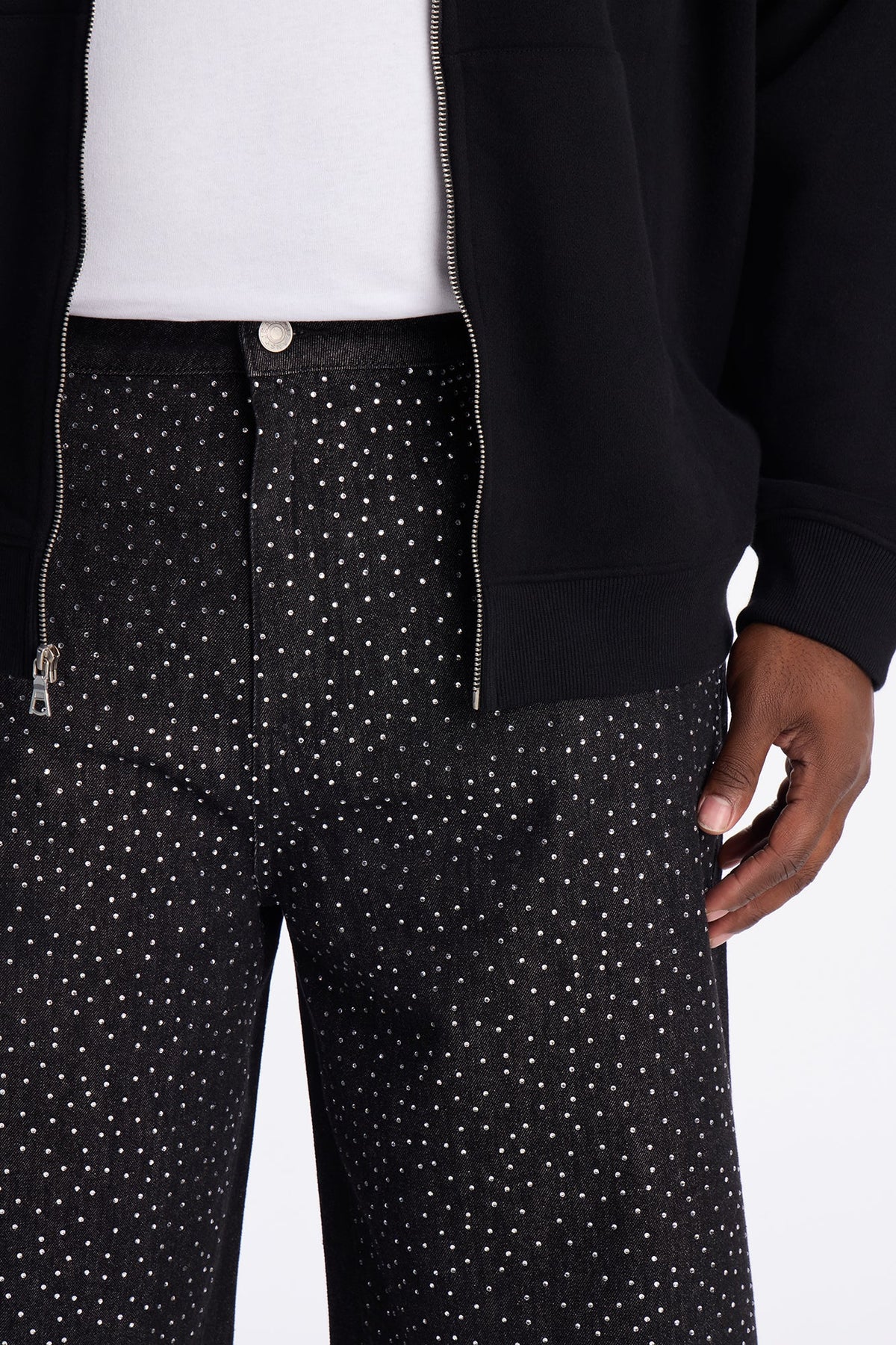 Baggy All Gem Denim Short - Black