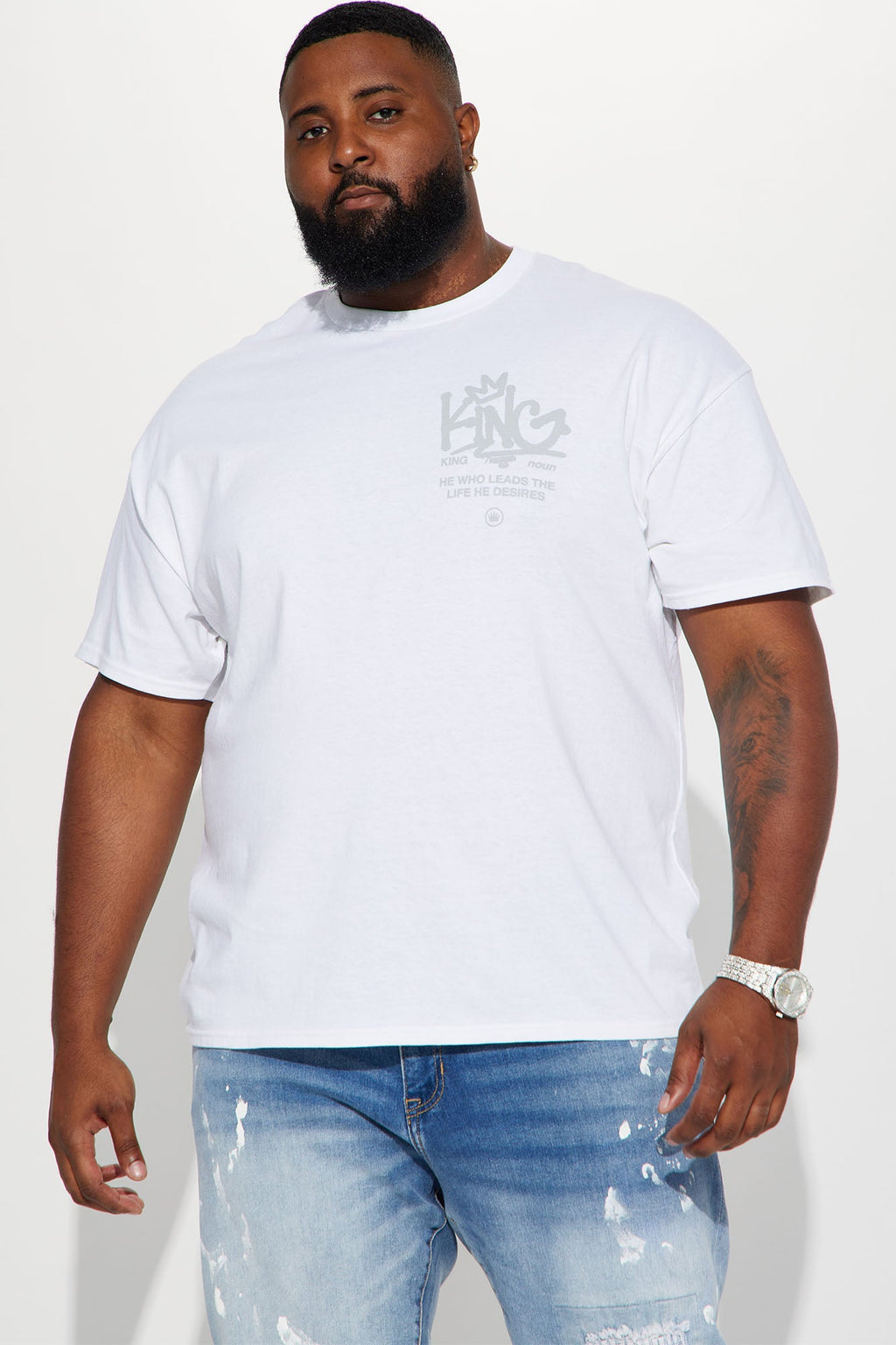Crown Him King Short Sleeve Tee - White