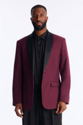 Belcourt Shawl Collar Blazer - Burgundy