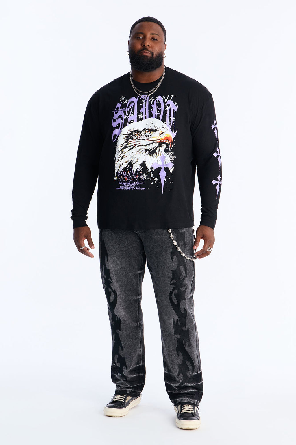 Stacked Slim Flare Blaze Cut Jean - Black Wash
