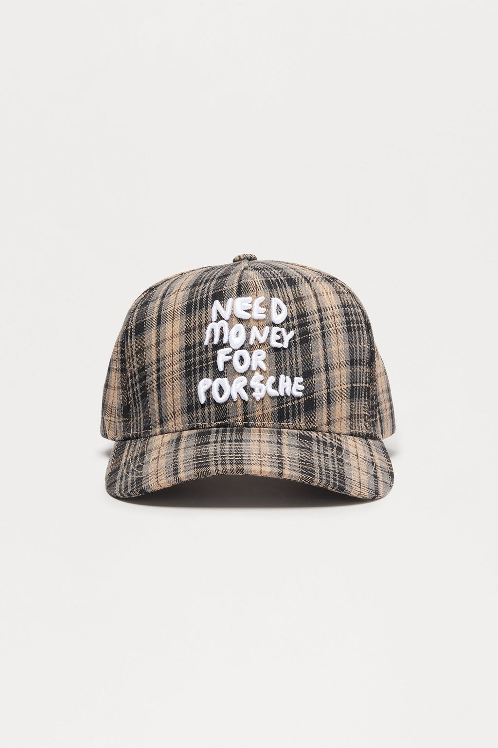 Need Money Structured Flannel Snapback Hat - Tan