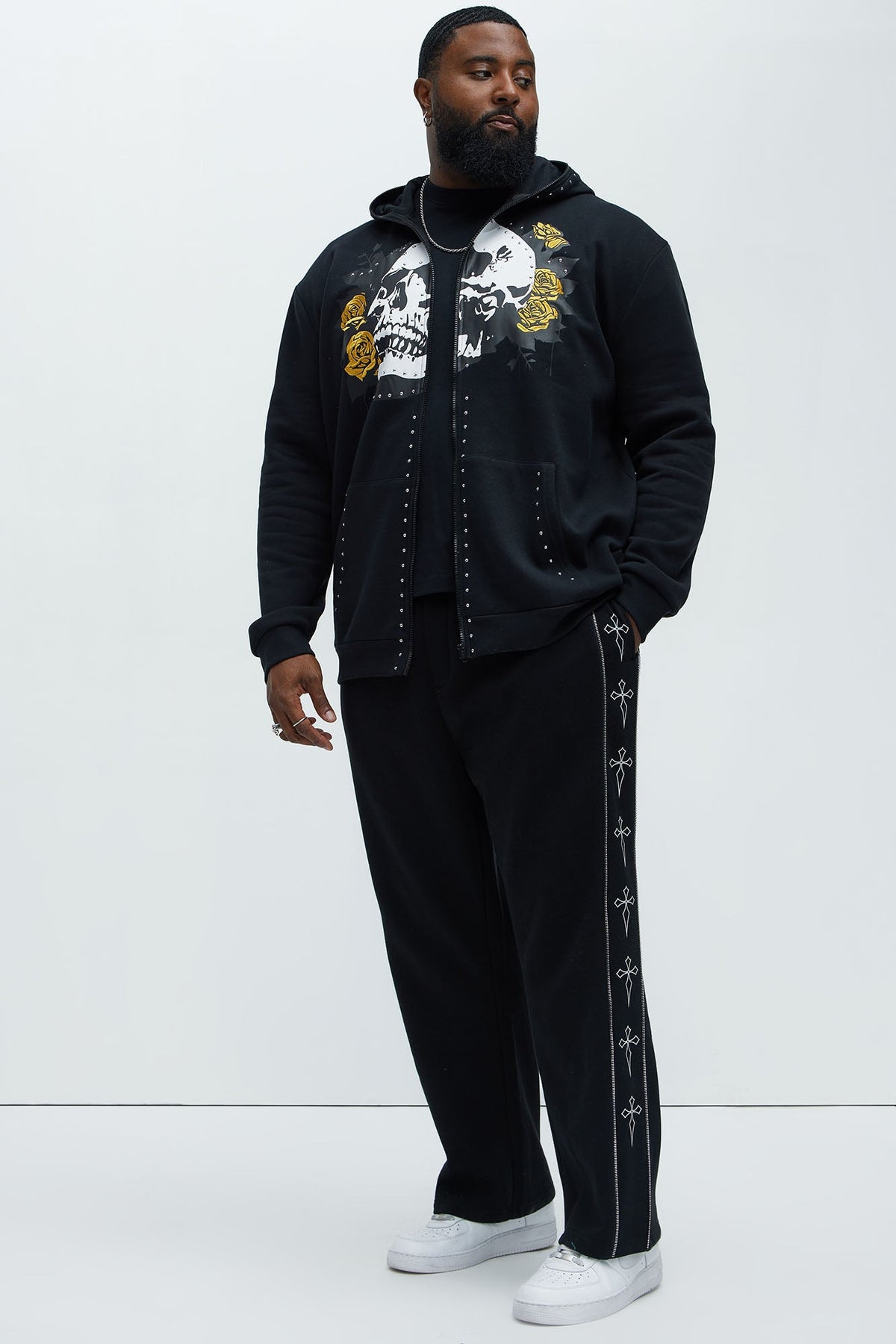 Tyson Cross Straight Sweatpants - Black