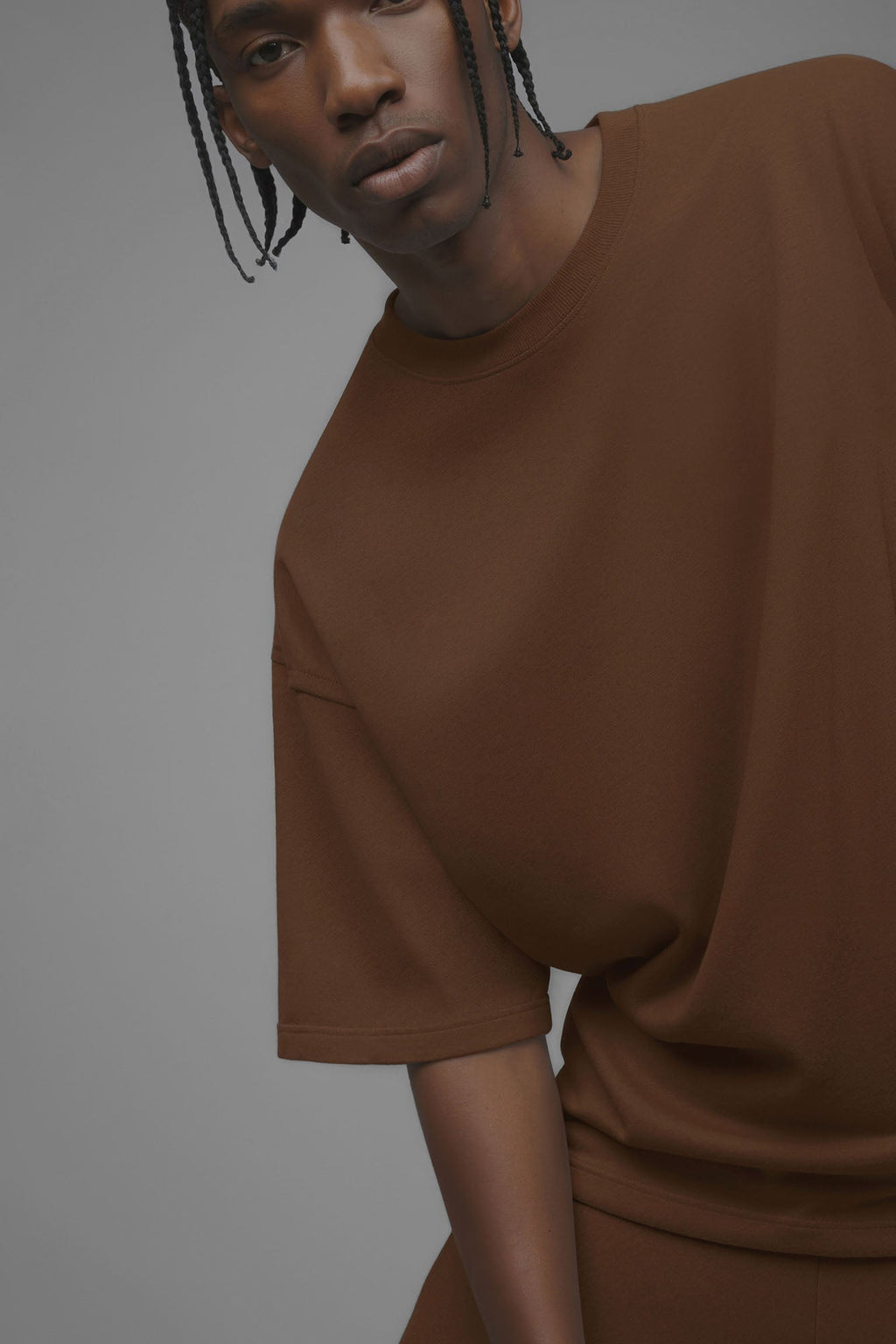 410 Oversized Fleece Tee - Chestnut