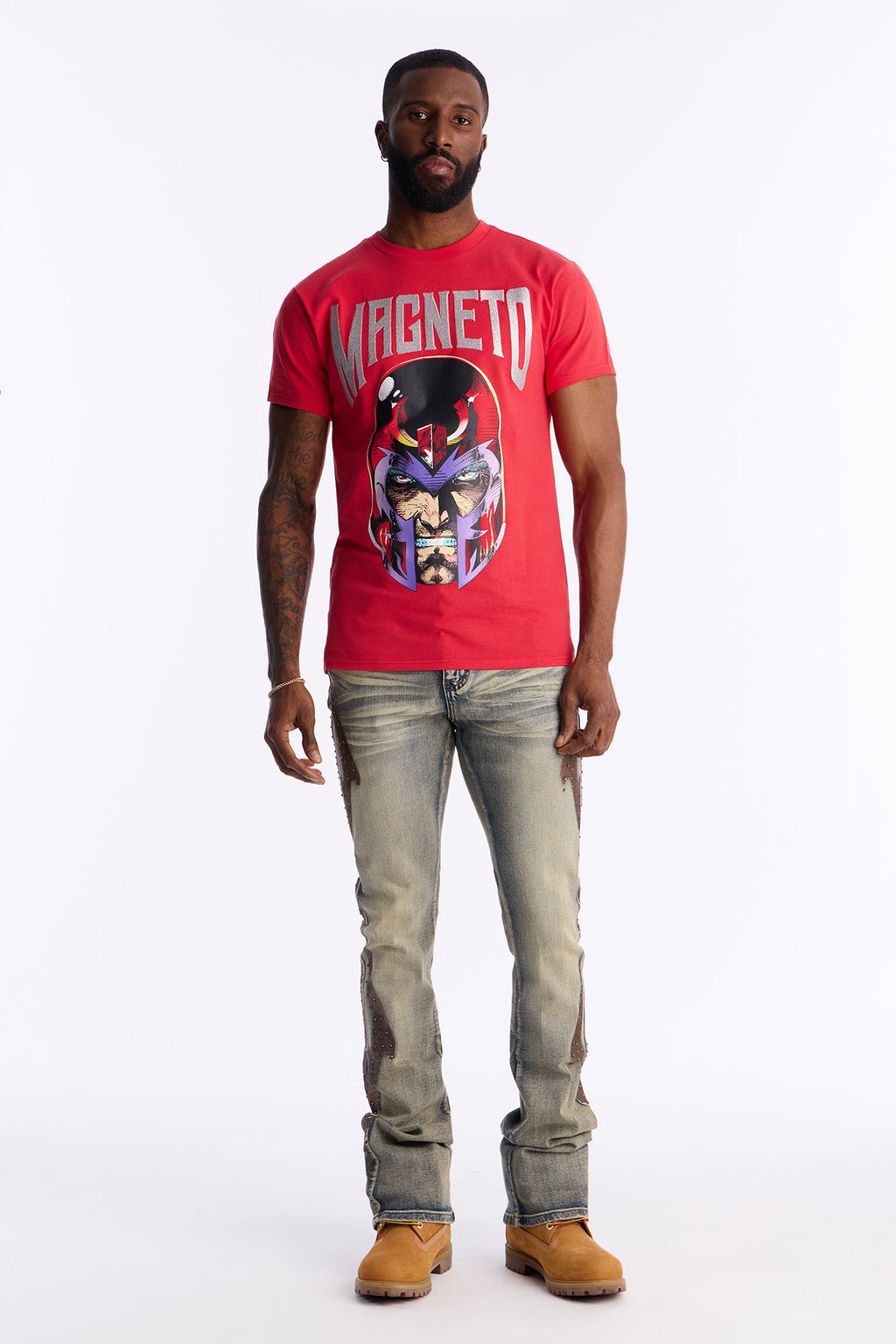 Magento Embroidered Short Sleeve Tee - Red