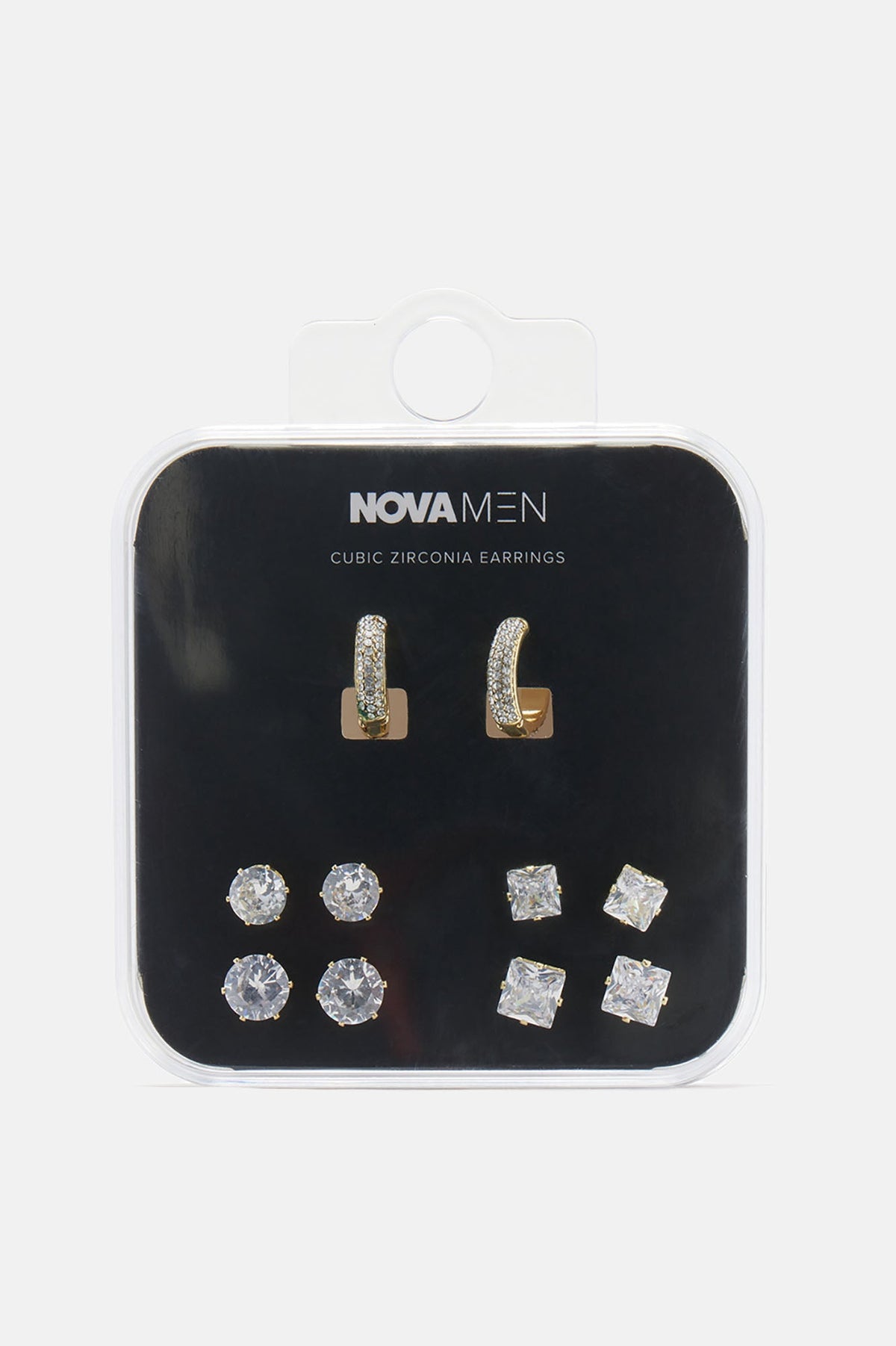 Iced Hoop 5 Piece Earring Set - Gold