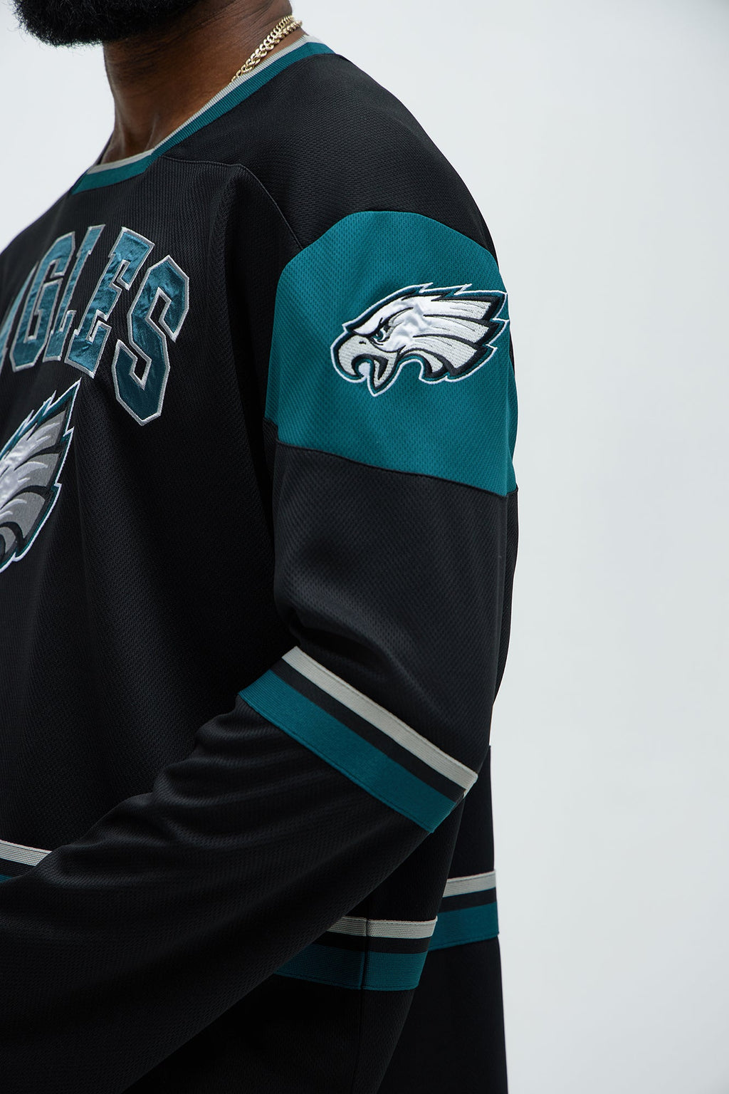 Eagles Hat Trick Hockey Top - Black/Green