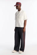 Baggy Elevated Side Stripe Trouser - Black