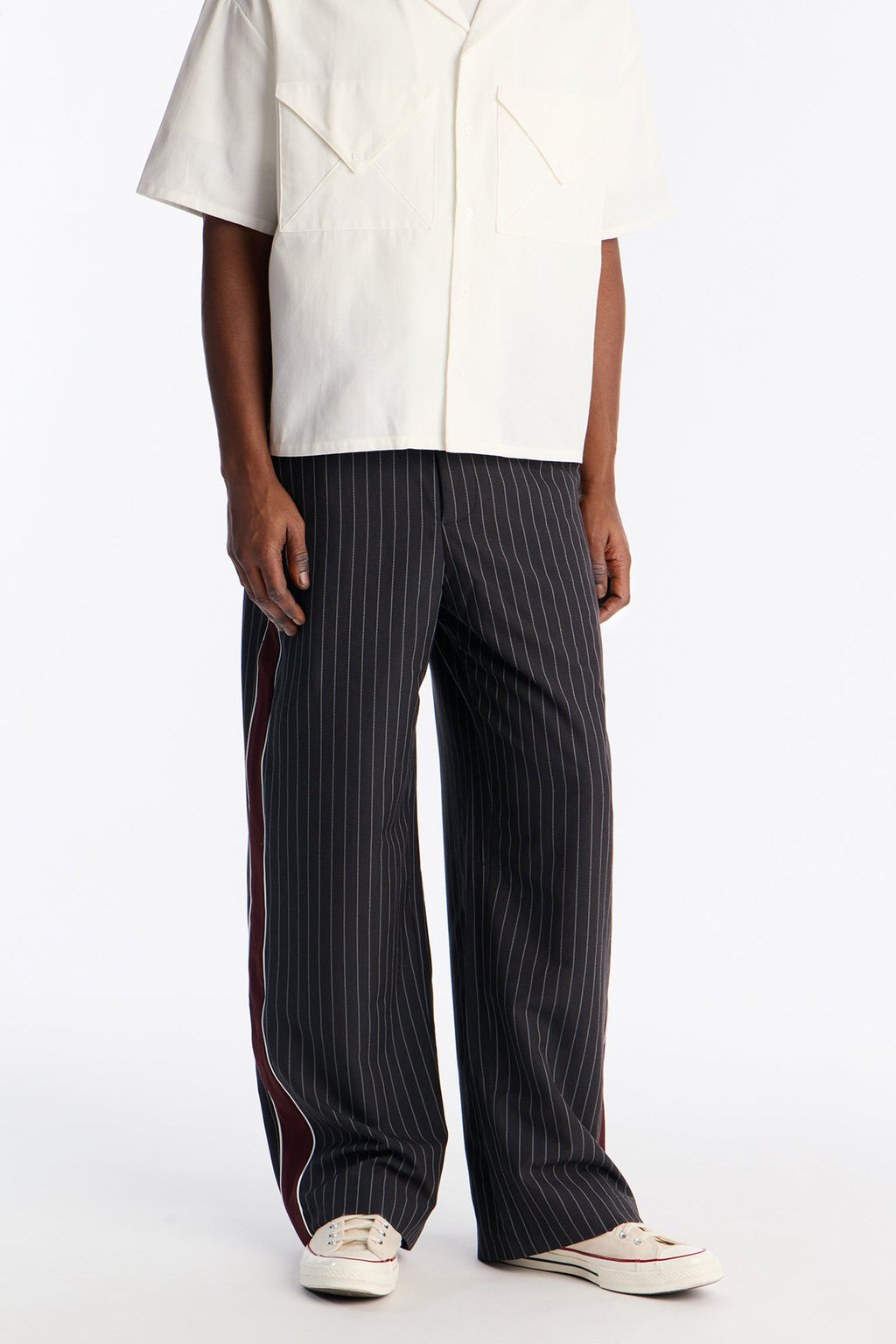 Baggy Elevated Side Stripe Trouser - Black