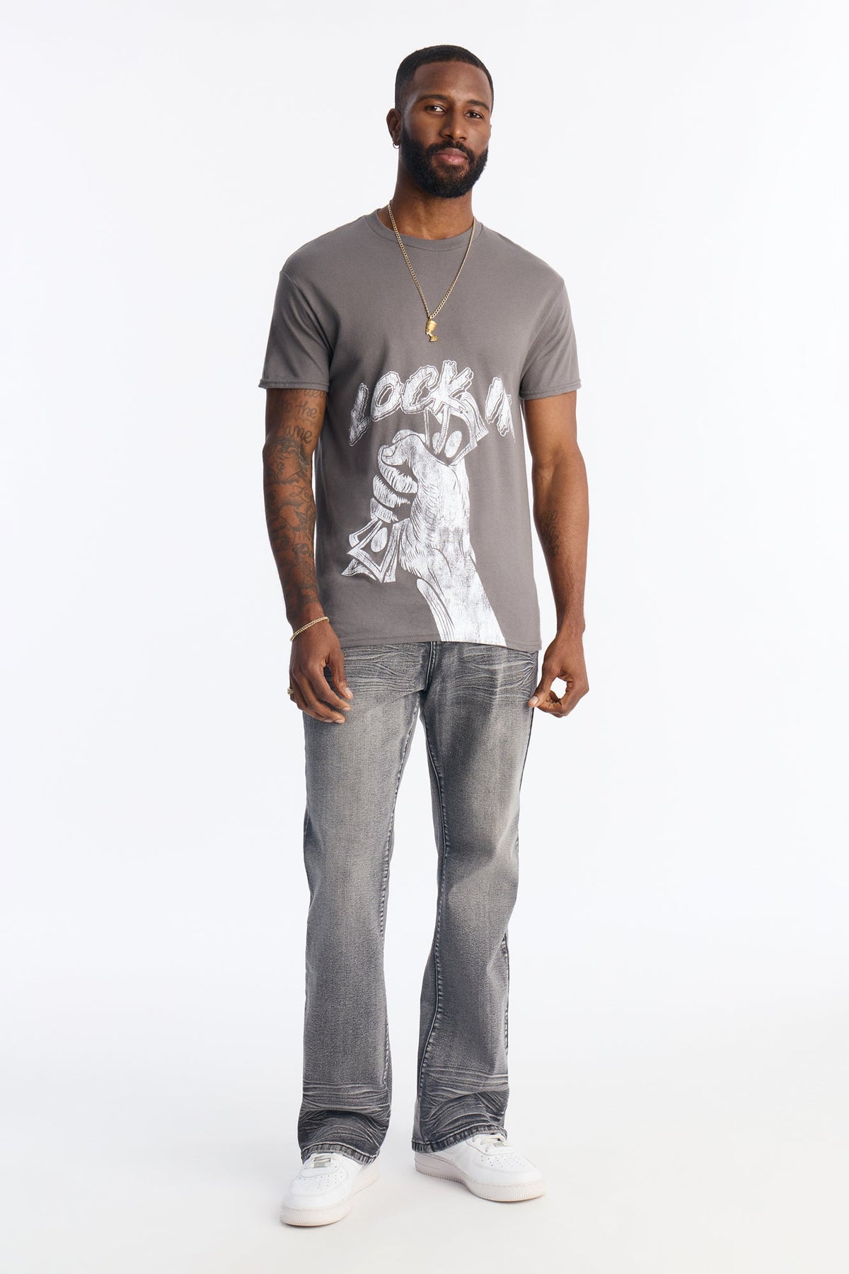 Lock In Grind Short Sleeve Tee - Grey