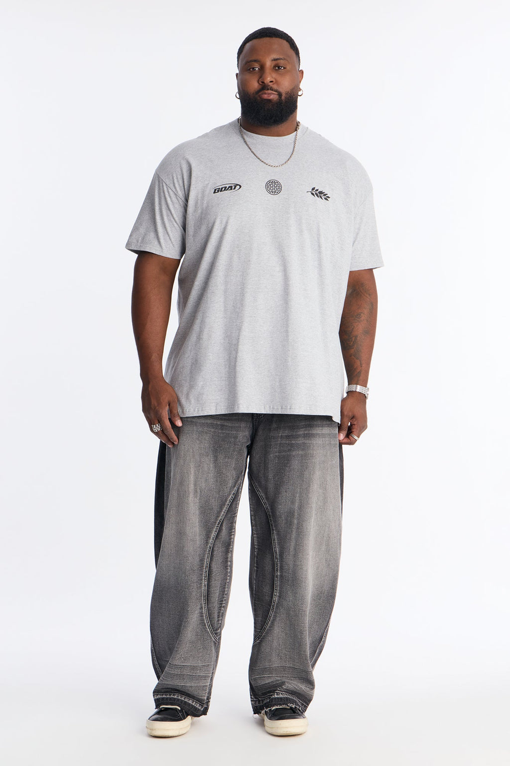 GOAT Forever Worldwide Short Sleeve Tee - Heather Grey