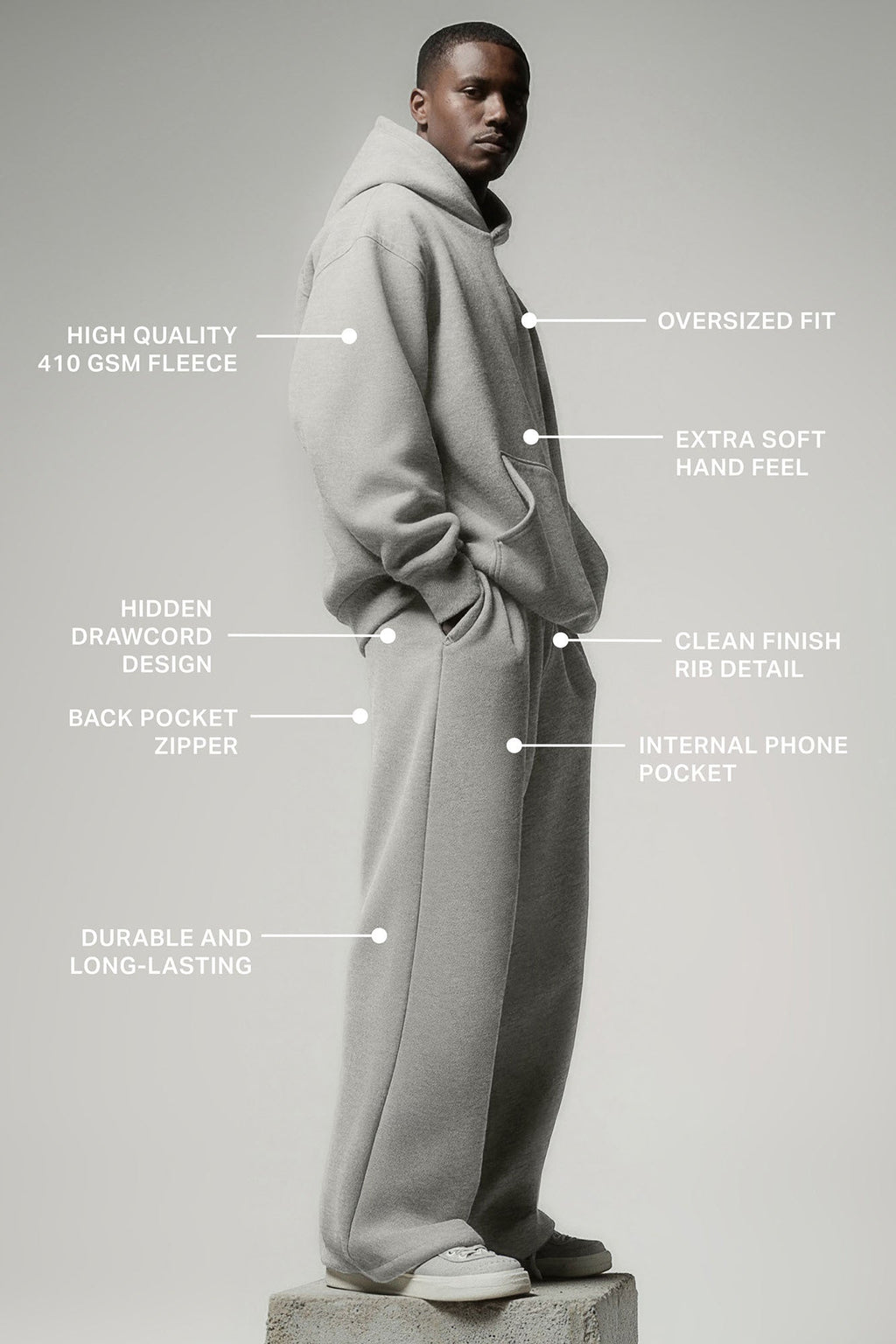 410 Baggy Cargo Sweatpants - Moss Grey