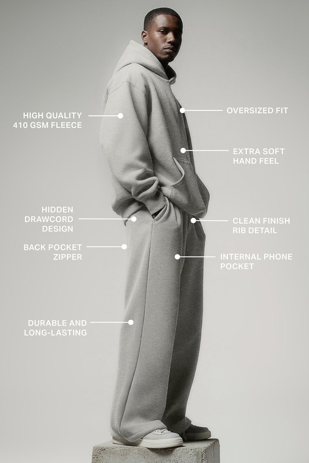 410 Baggy Cargo Sweatpants - Moss Grey