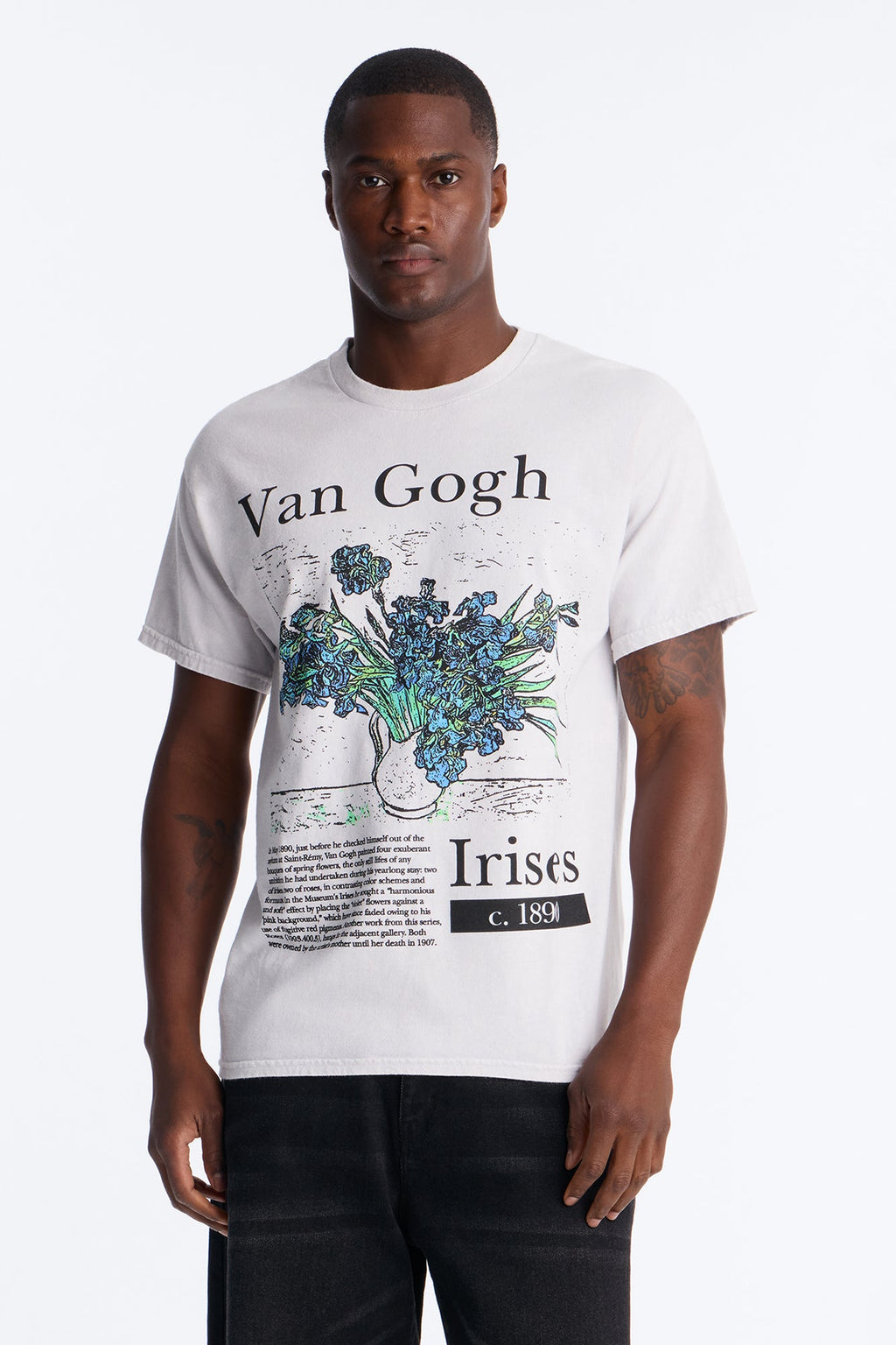 Vincent Van Gogh Irises Short Sleeve Tee - Grey