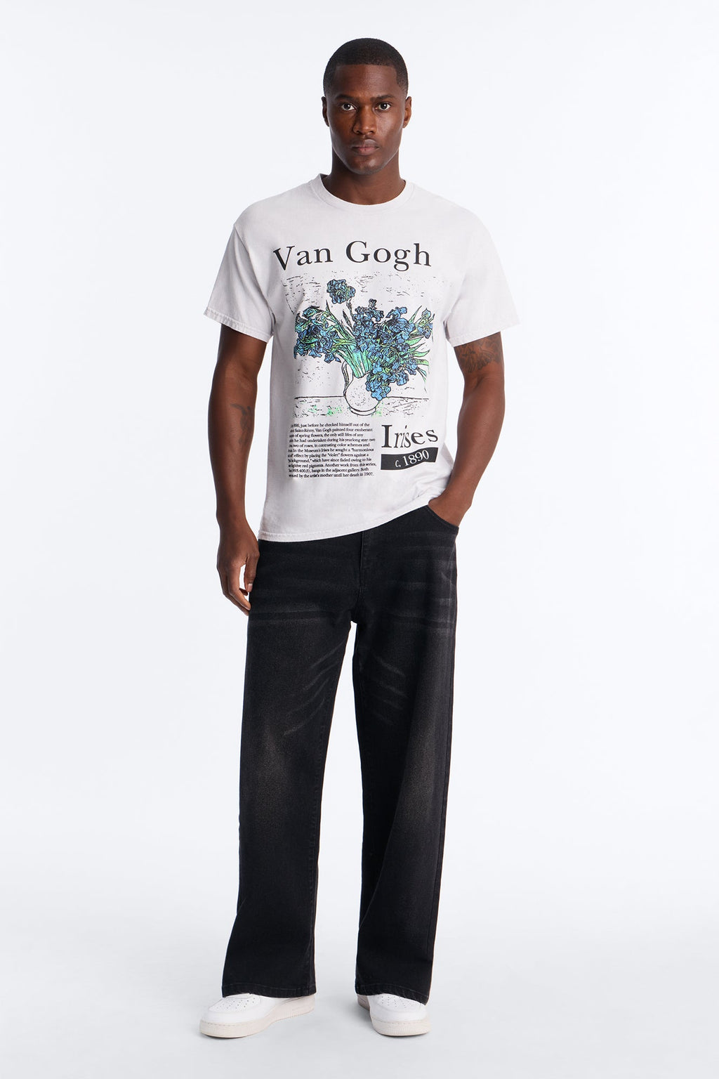 Vincent Van Gogh Irises Short Sleeve Tee - Grey