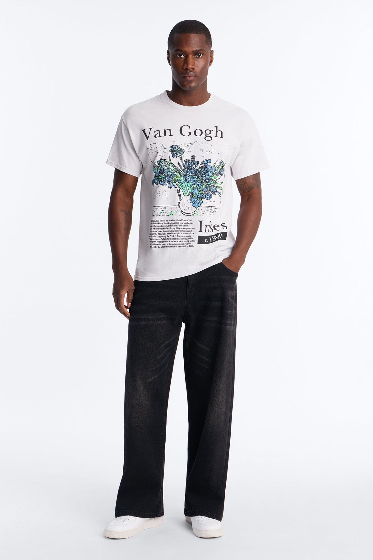 Vincent Van Gogh Irises Short Sleeve Tee - Grey
