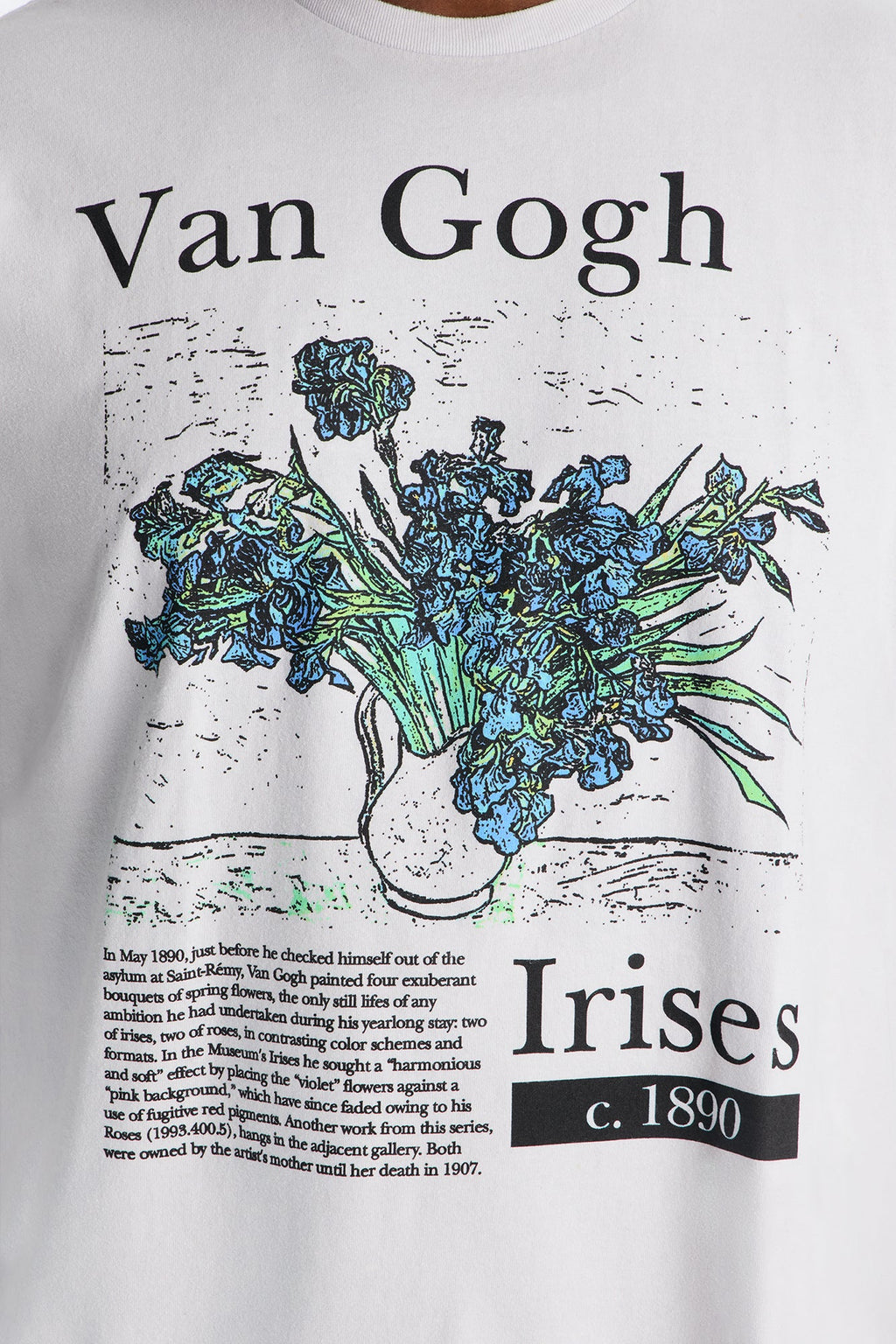 Vincent Van Gogh Irises Short Sleeve Tee - Grey