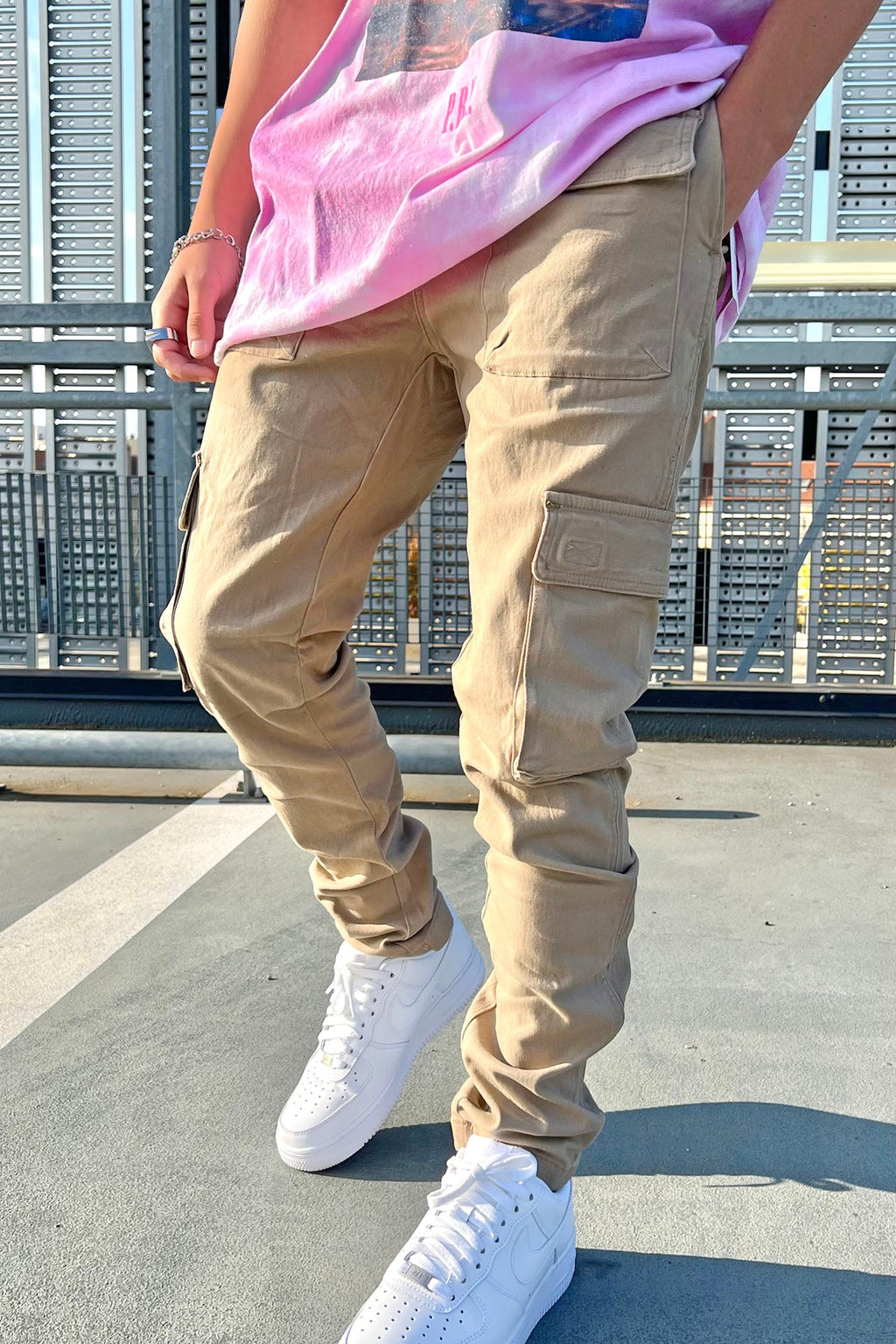 Cadet Utility Slim Cargo Pants - Khaki