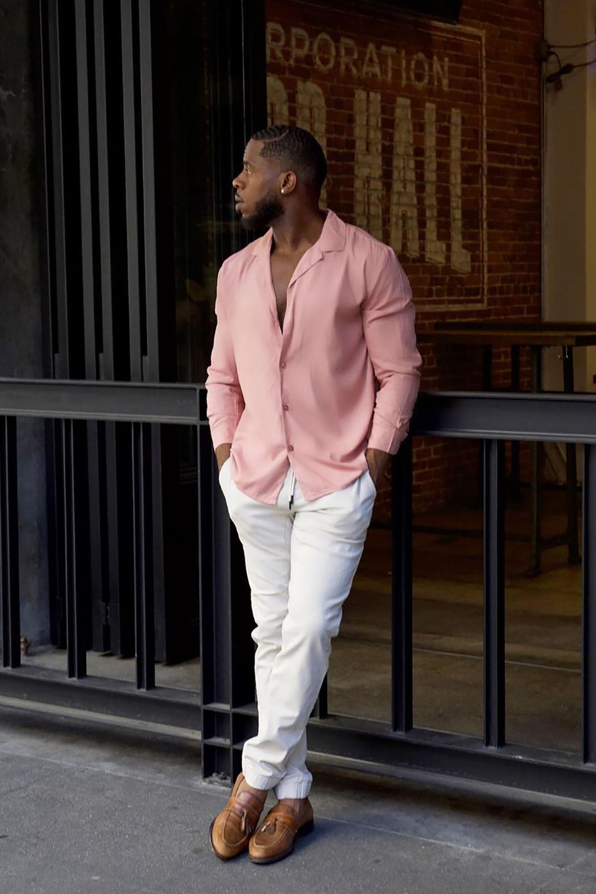Dawson Relaxed Long Sleeve Button Up Shirt - Mauve