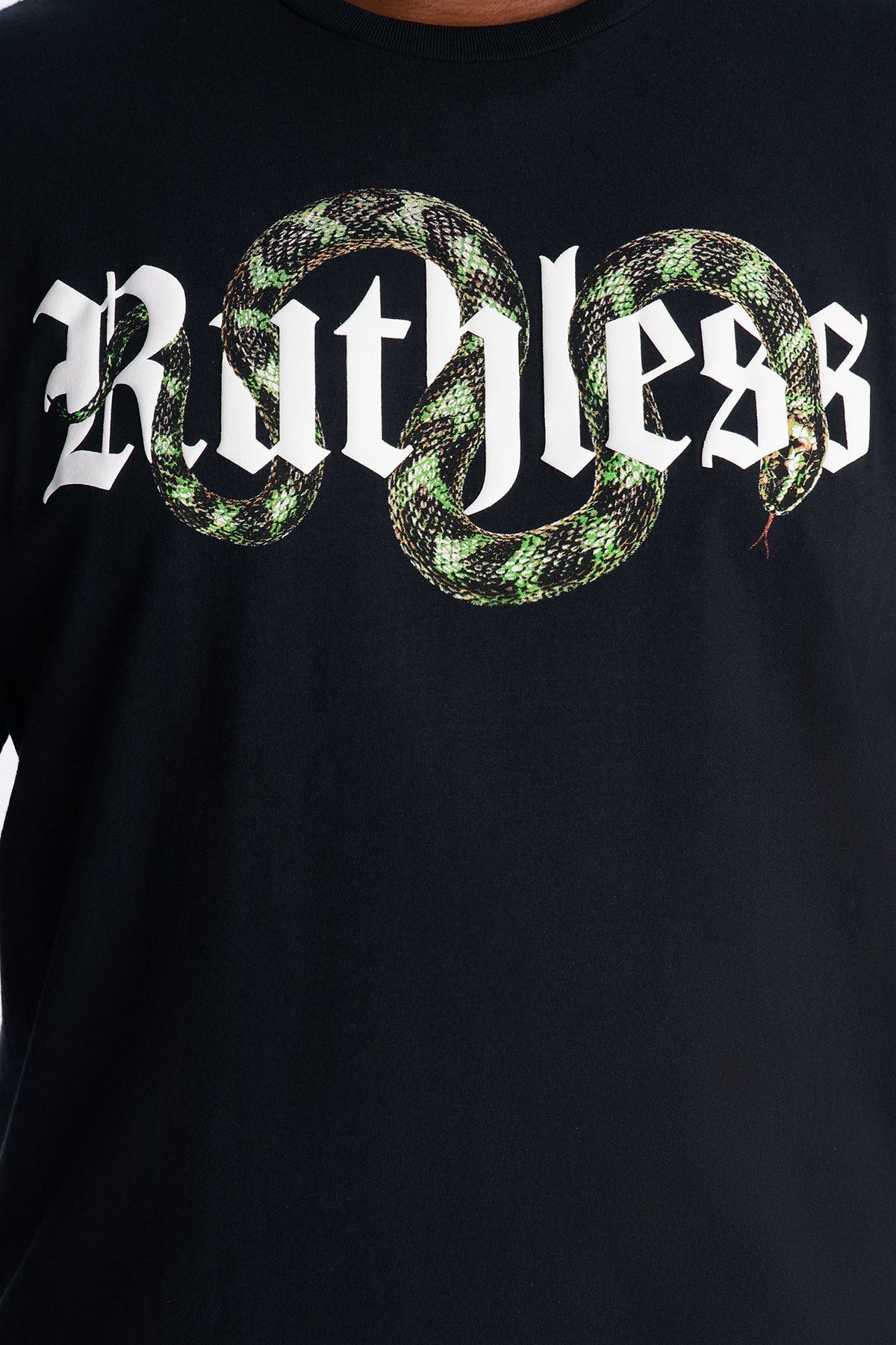Ruthless Snake Oversized Short Sleeve Tee - Black