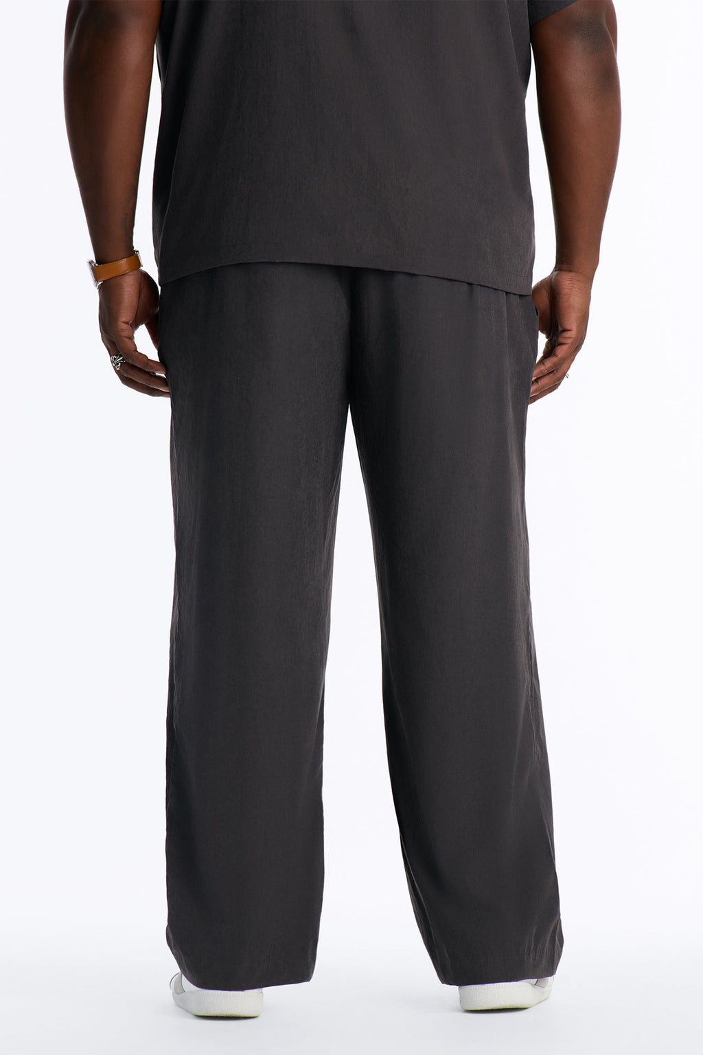 Neo Faux Suede Straight Leg Trouser - Black