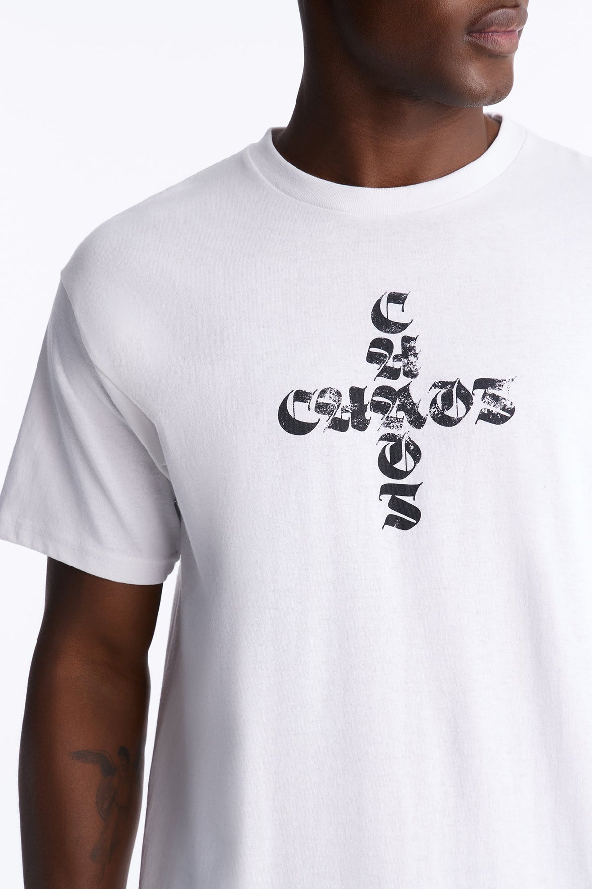 Chaos Cross Oversized Short Sleeve Tee - White