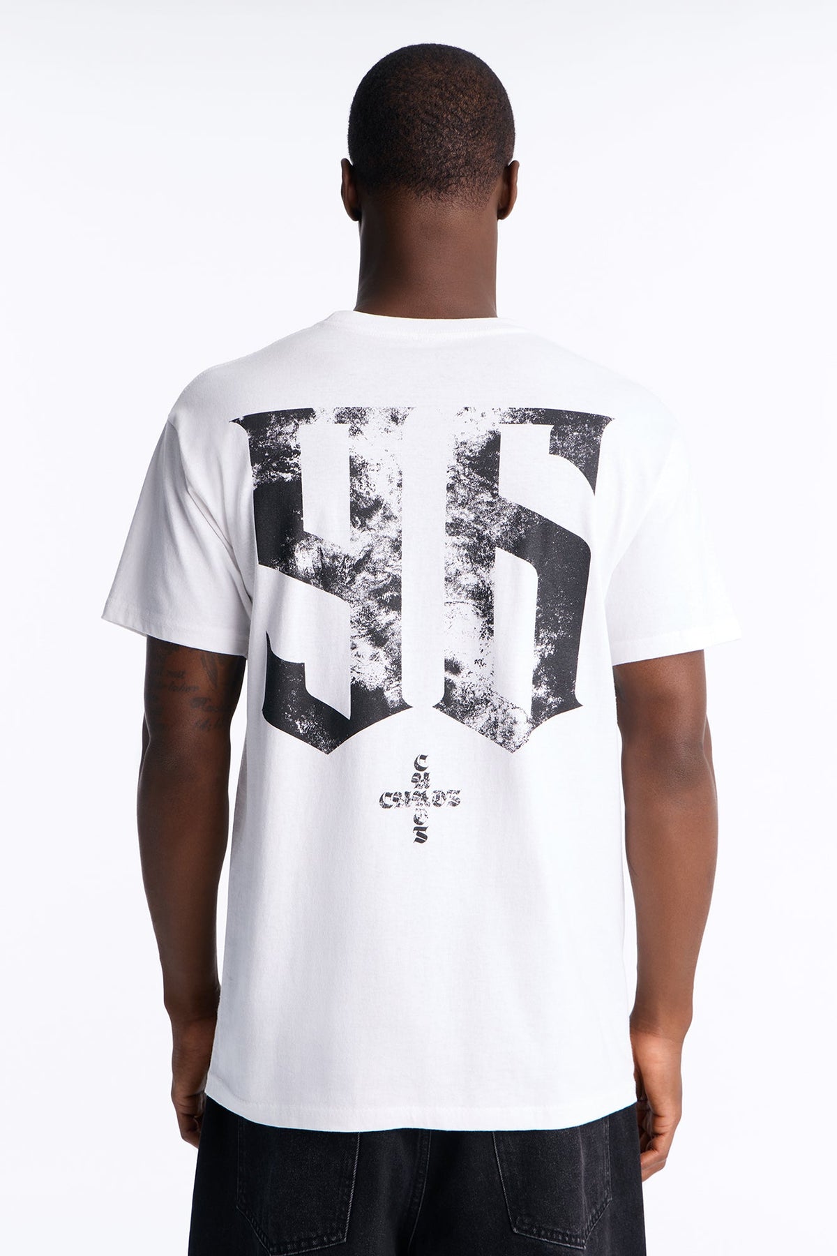 Chaos Cross Oversized Short Sleeve Tee - White