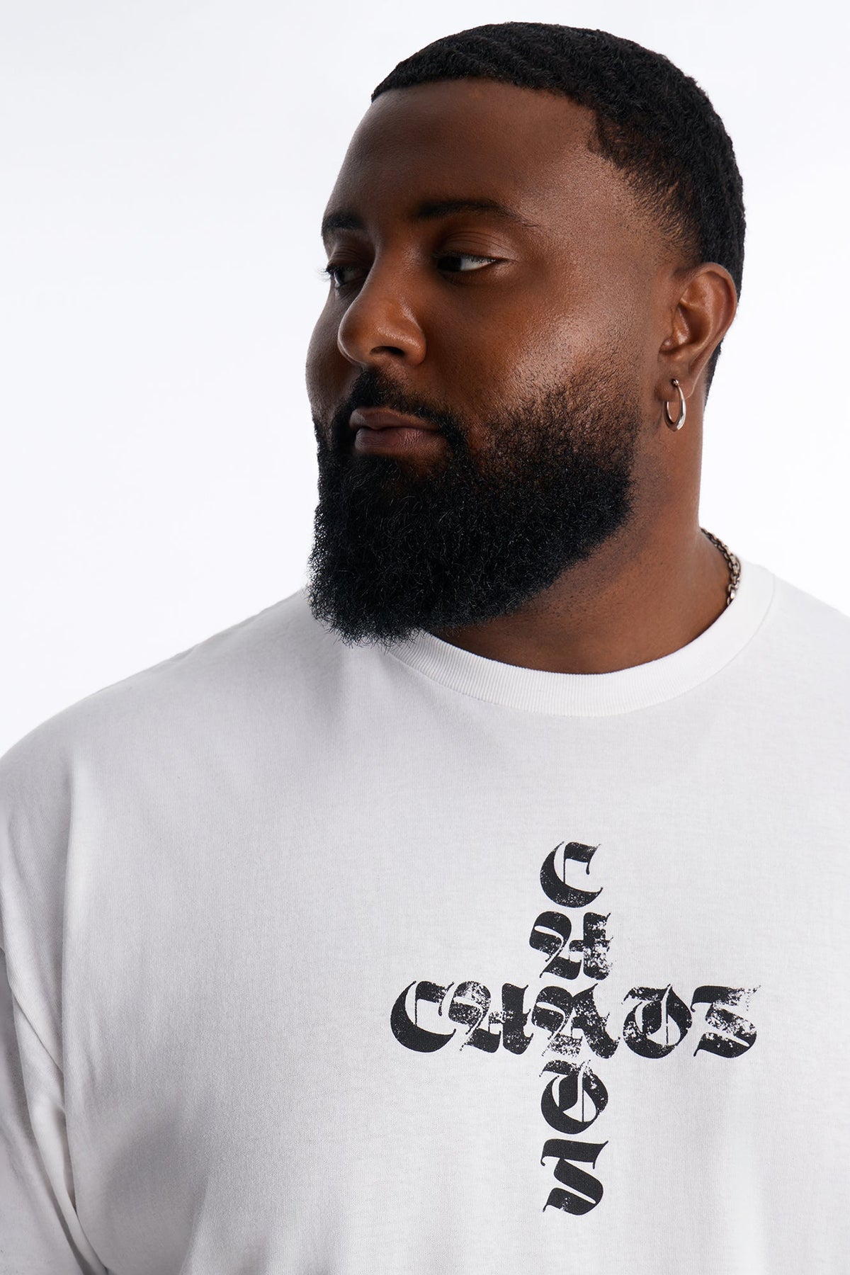 Chaos Cross Oversized Short Sleeve Tee - White