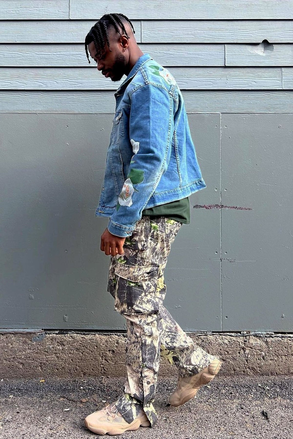 Worker Slim Cargo Pants - Green/combo